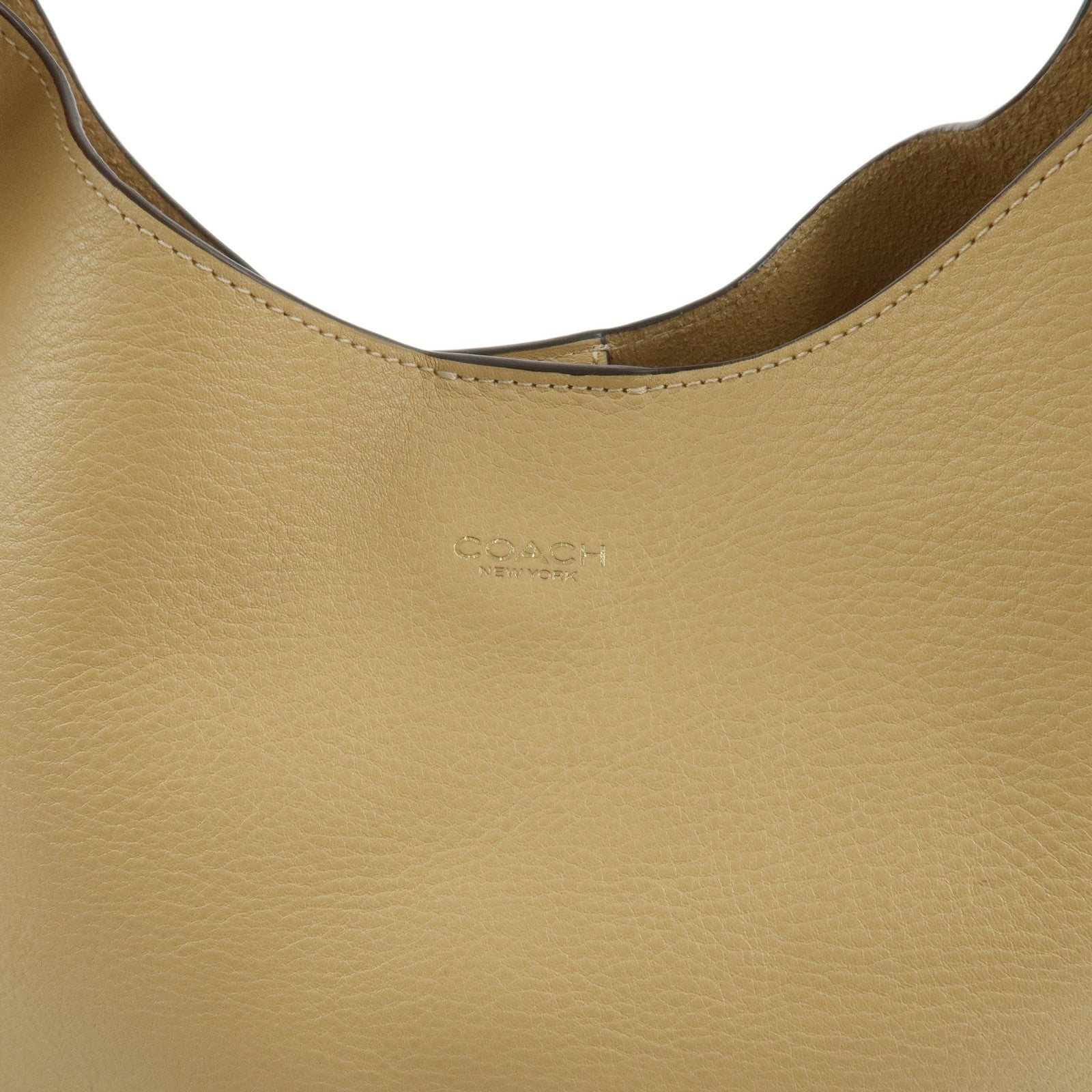 COACH Grain Calf Leather Brooklyn Shoulder Bag 39 Beige CU044