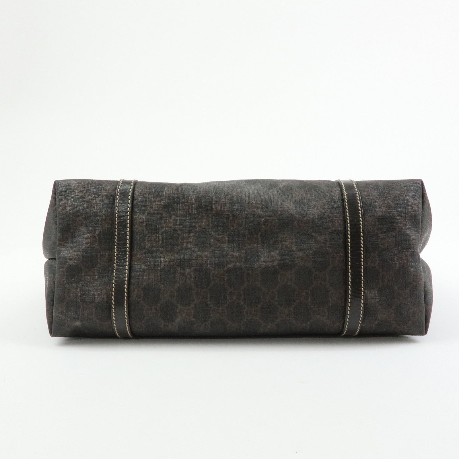 GUCCI GG Supreme Patent Leather Tote Bag Shoulder Bag Brown 197953