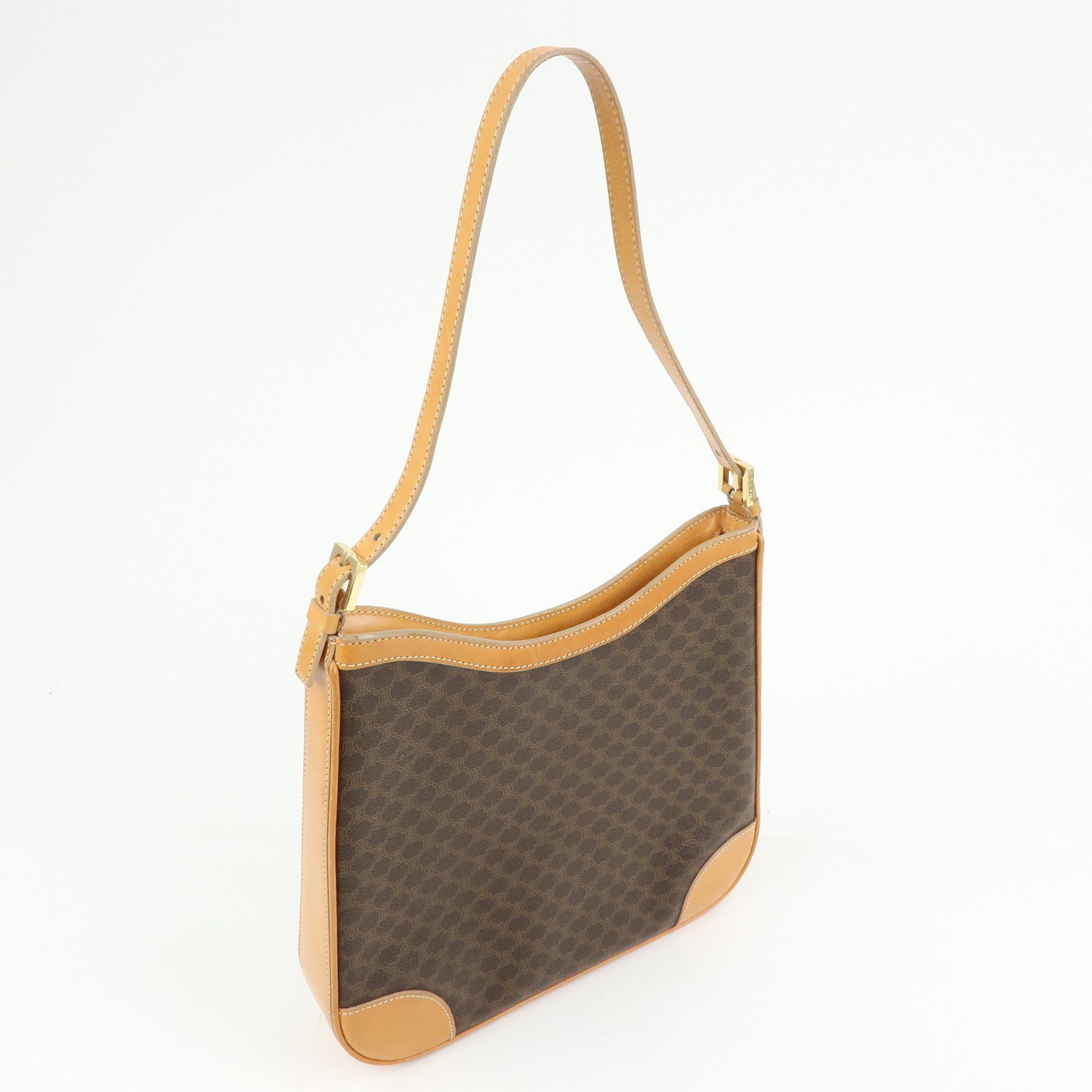 CELINE Macadam PVC Leather Shoulder Bag Hand Bag Brown