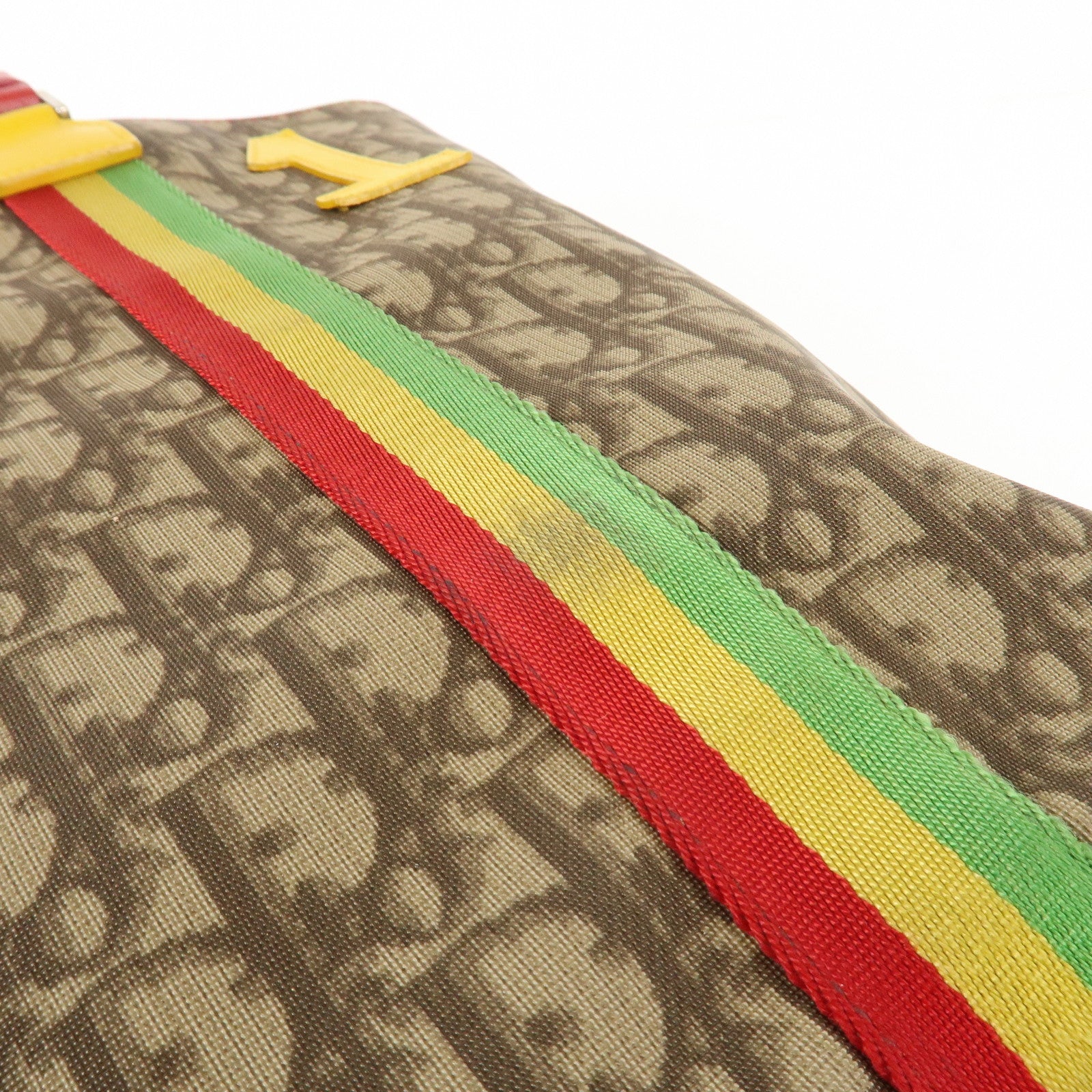 Christian Dior Rasta Line Trotter PVC Leather Tote Bag Hand Bag Brown Used