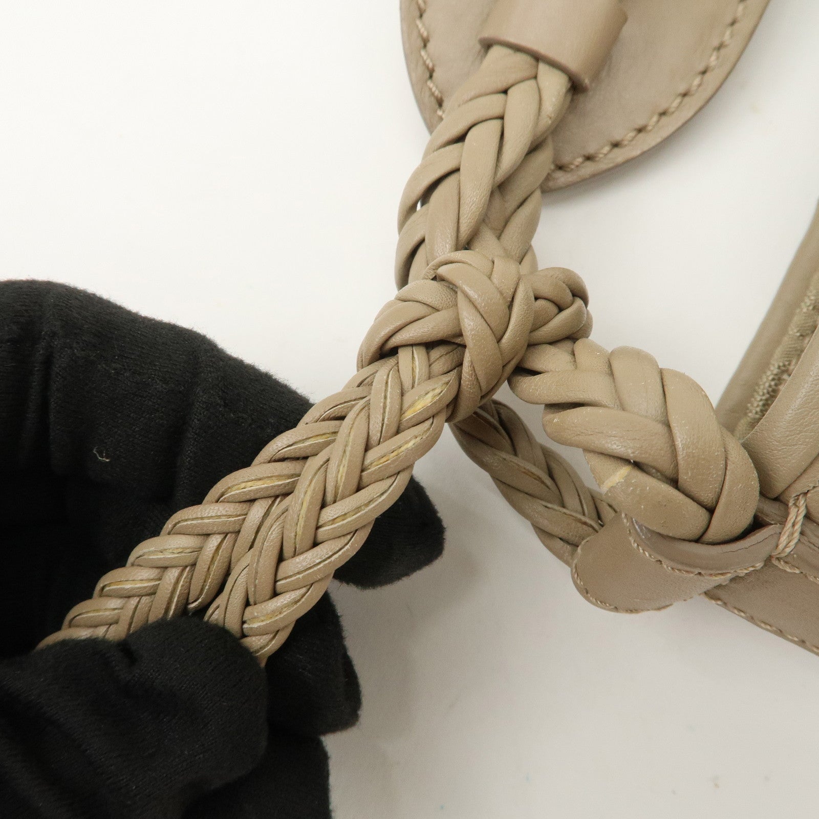 Christian Dior Trotter Nylon Leather Shoulder Bag Hand Bag Beige