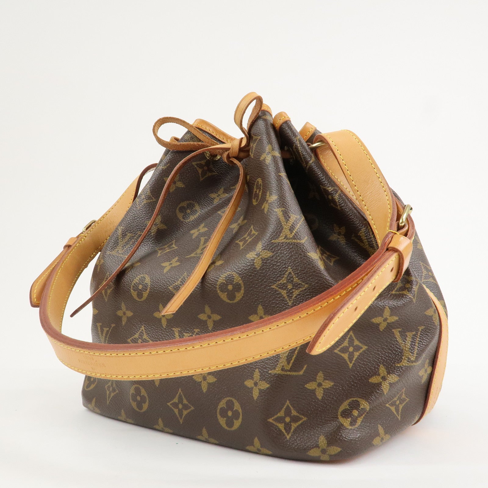 Louis Vuitton Monogram Petit Noe Shoulder Bag Brown M42226