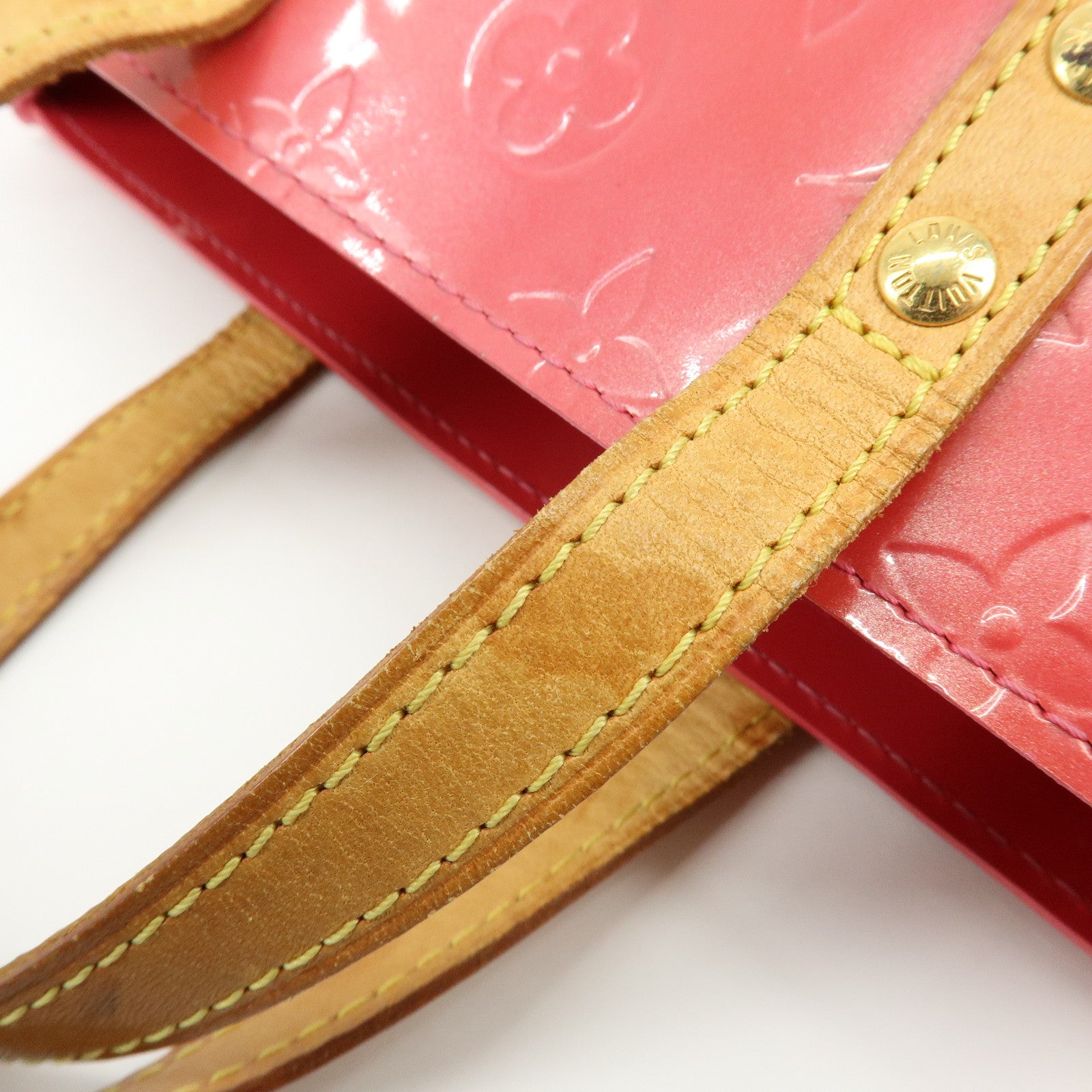 Louis Vuitton Monogram Vernis Reade PM Hand Bag Framboise M9132F