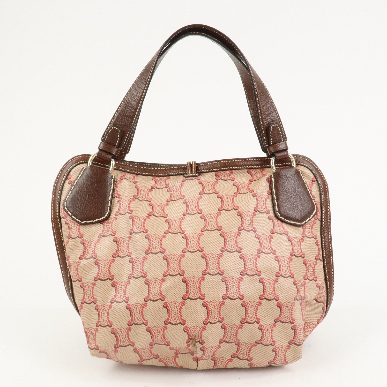 CELINE Bitter Sweet Macadam PVC Canvas Leather Hand Bag Pink