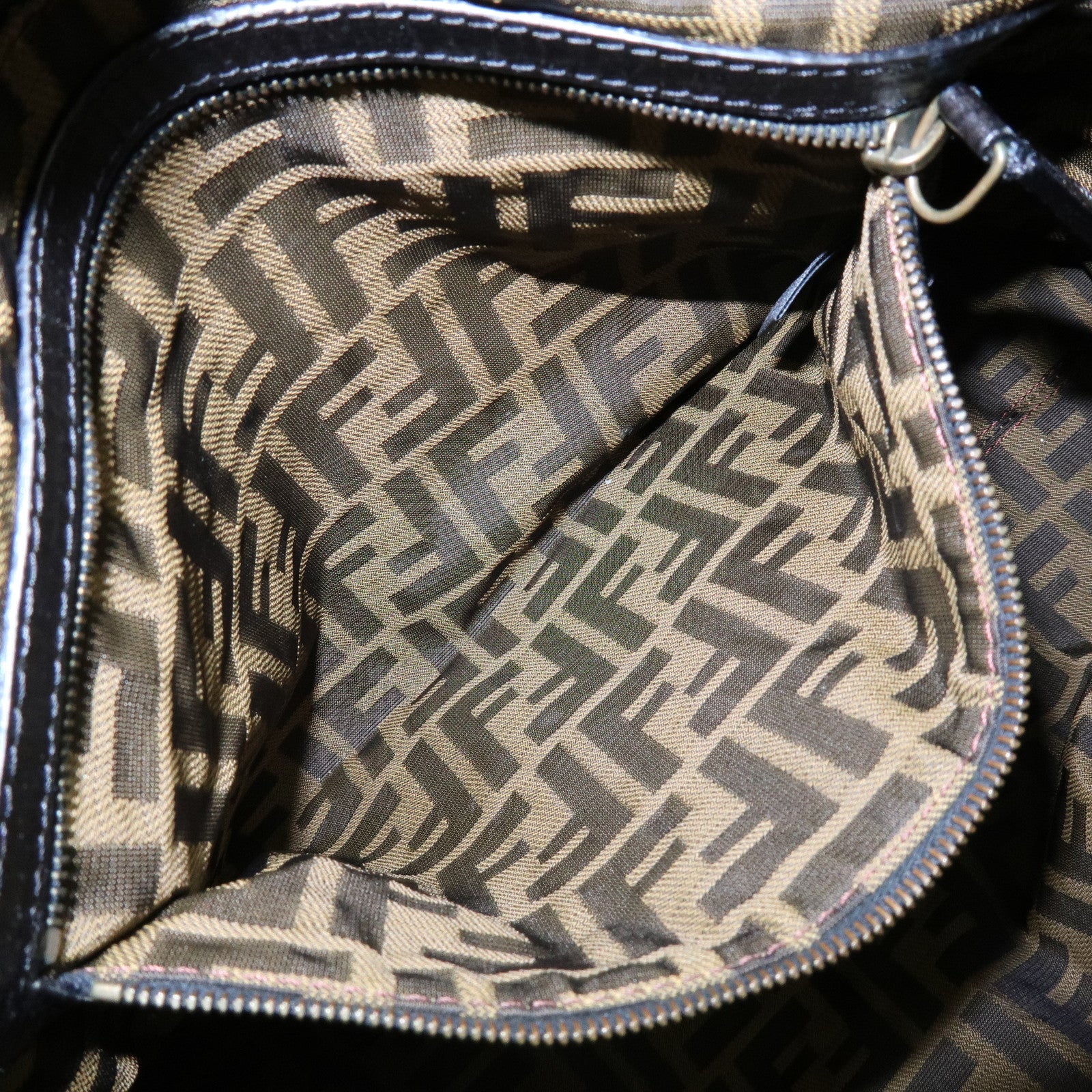 FENDI Etnico Calf Hair Leather Tote Bag Shoulder Bag Brown 8BN162