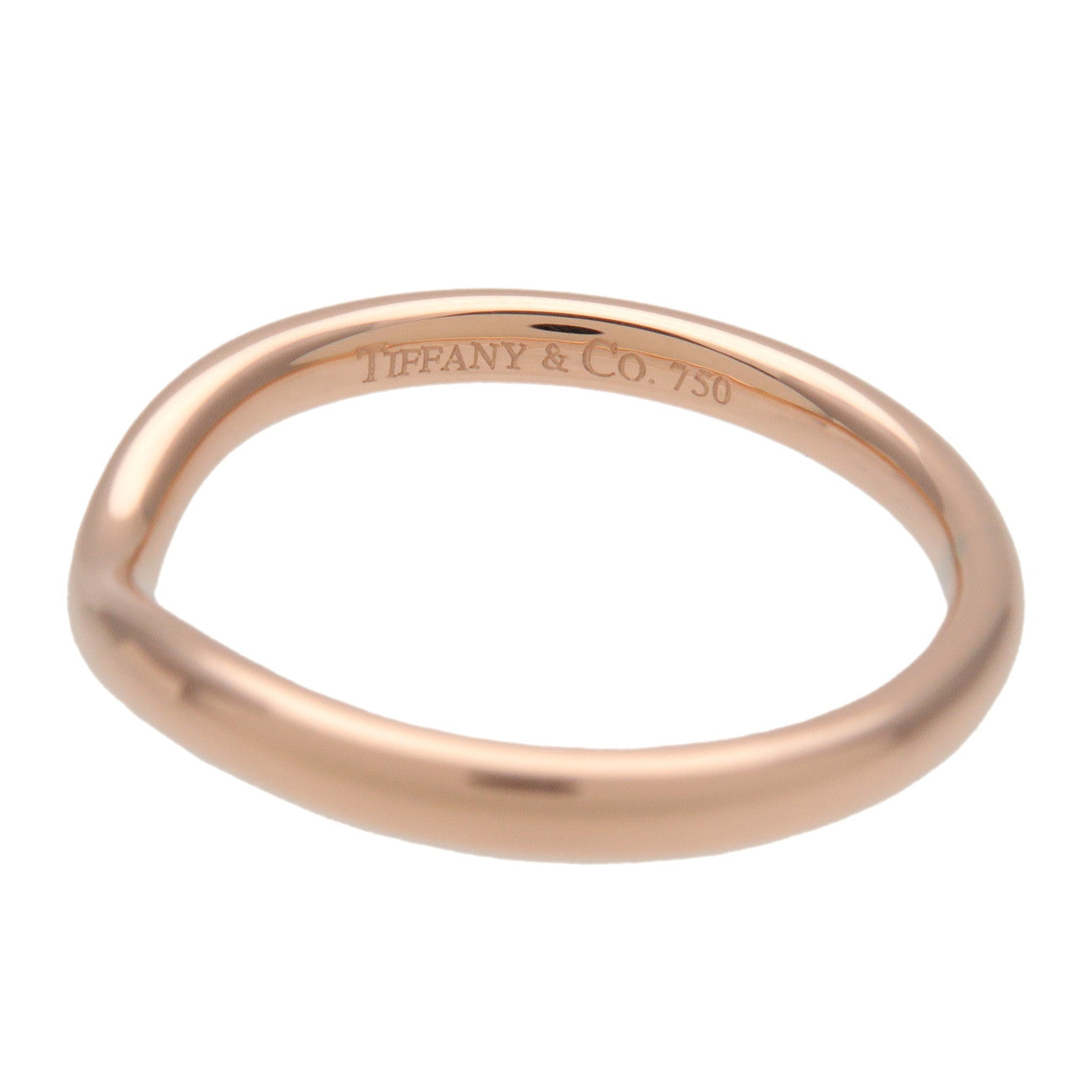 Tiffany & Co Curved Band 1P Diamond Ring 750PG Rose Gold US5.5 EU50