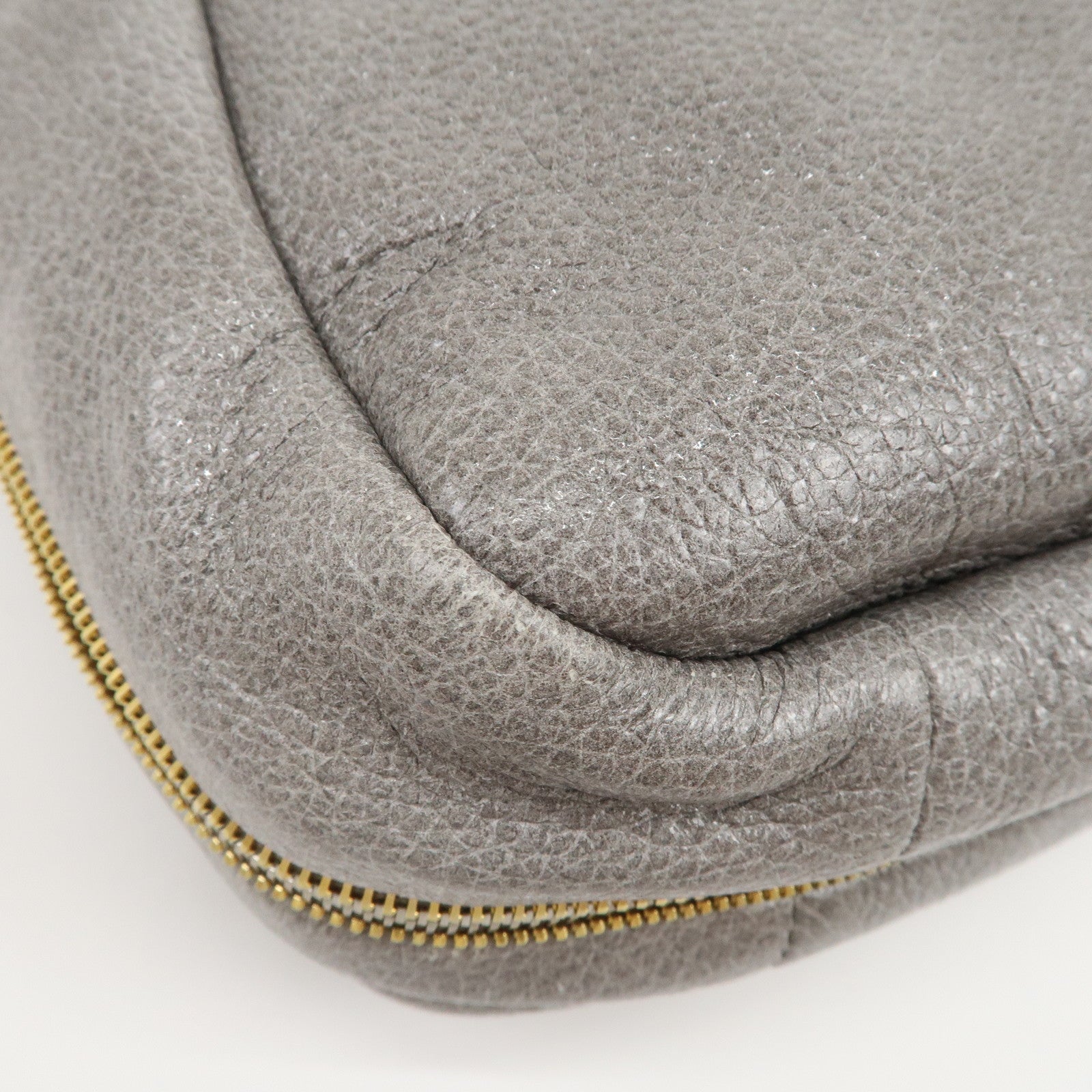 PRADA Logo Leather 2Way Bag Hand Bag Shoulder Bag Gray BN1695