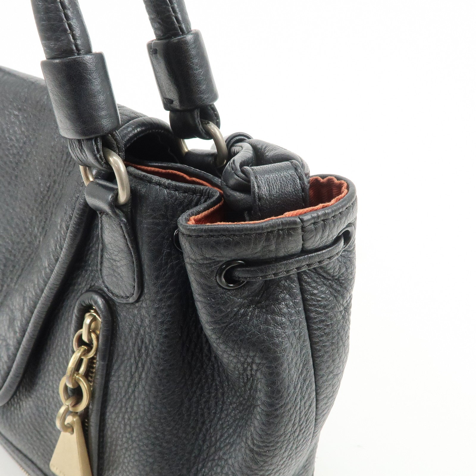 Chloe See By Chloe Cherry Leather 2Way Bag Hand Bag Black