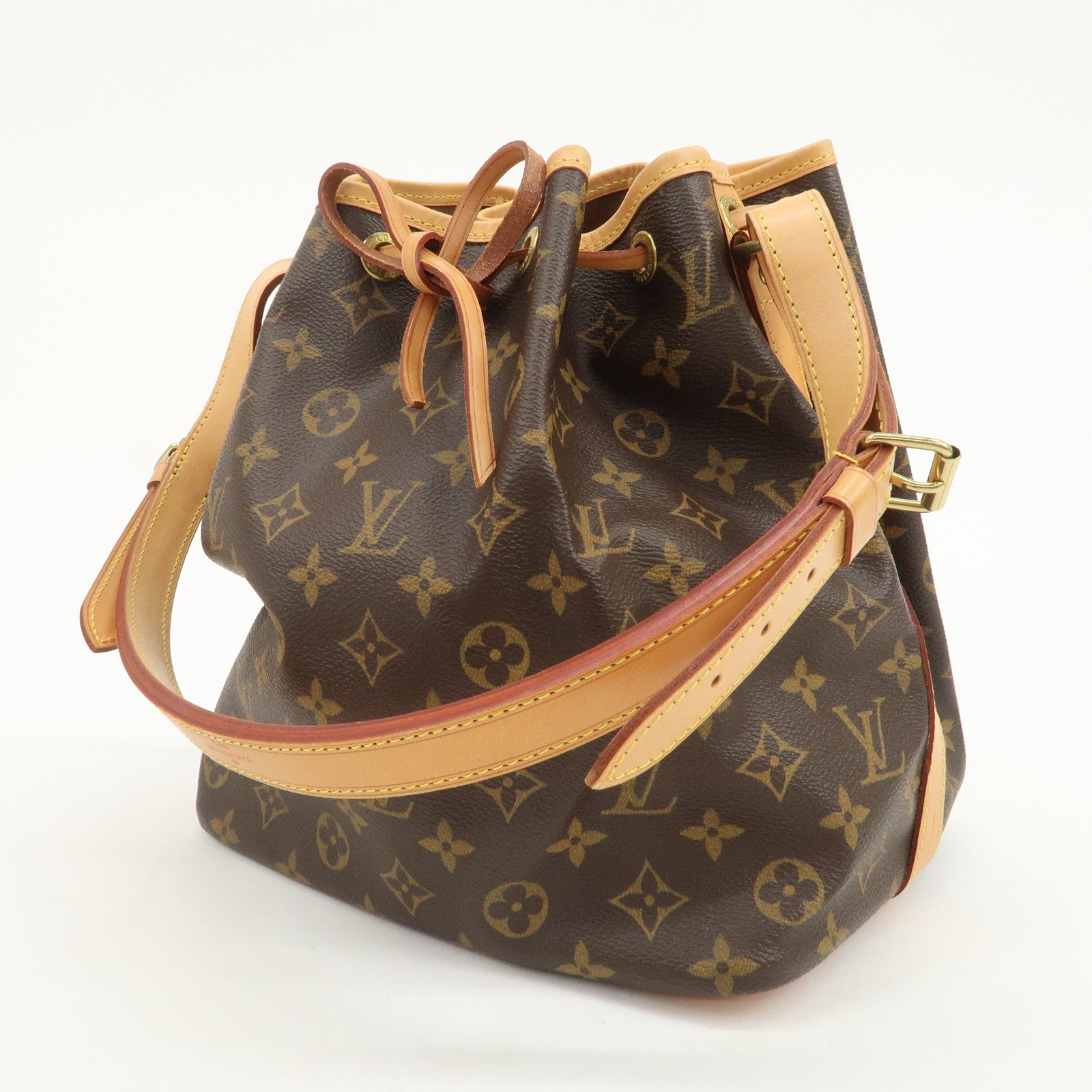 Louis Vuitton Monogram Petit Noe Shoulder Bag Brown M42226