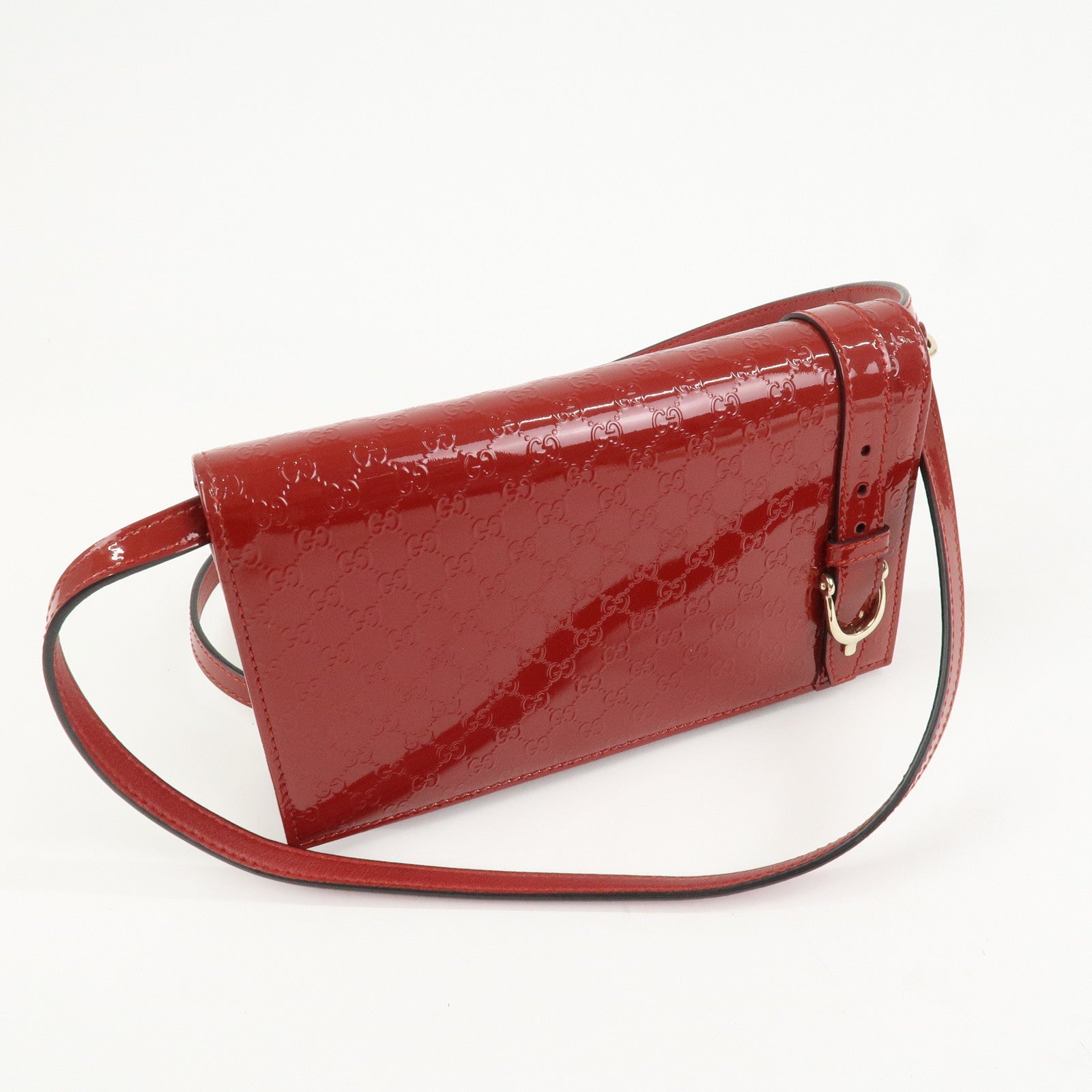 GUCCI Micro Guccissima Leather 2Way Bag Shoulder Bag Red 354086