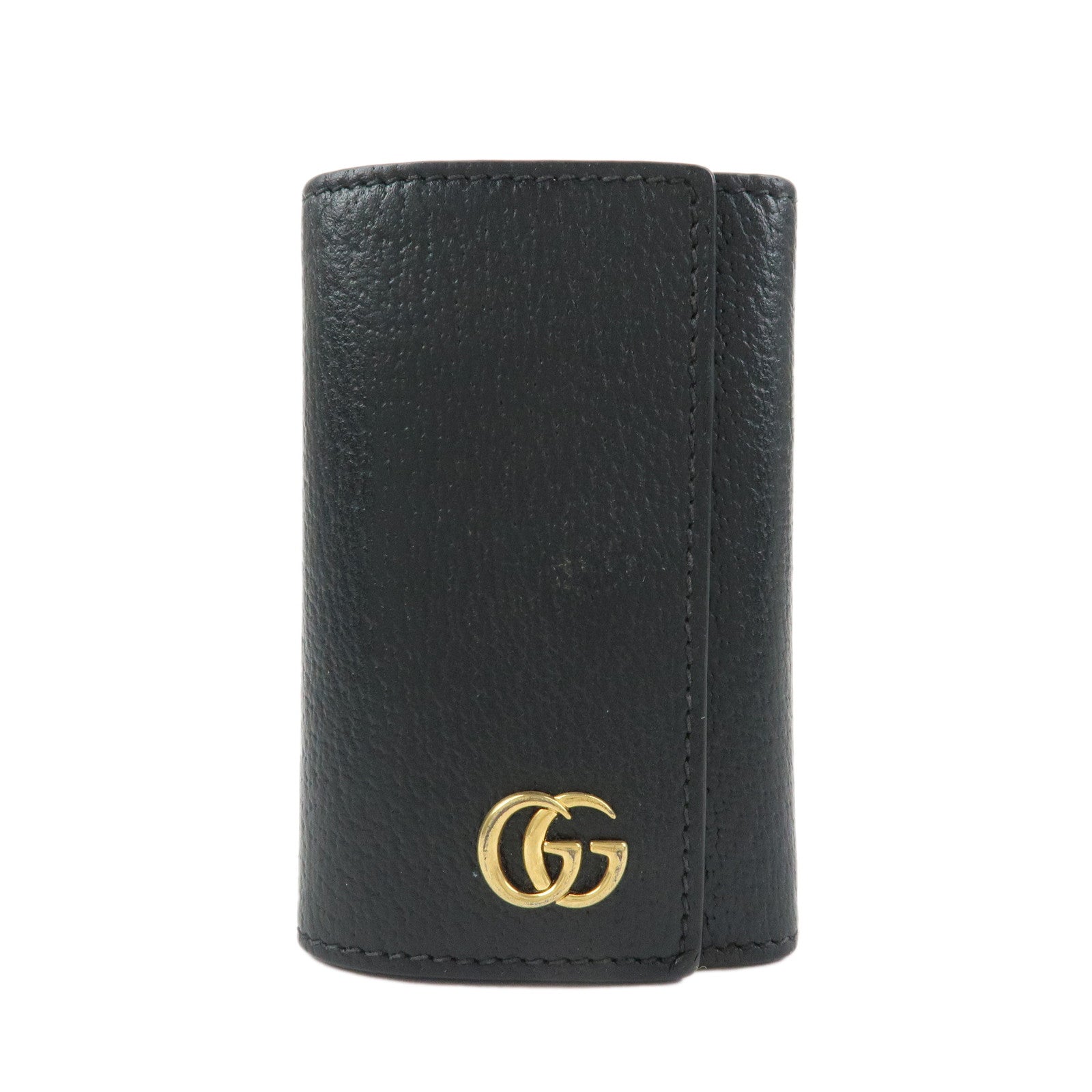 GUCCI GG Marmont Leather 6 Rings Key Case Key Holder Black 435305