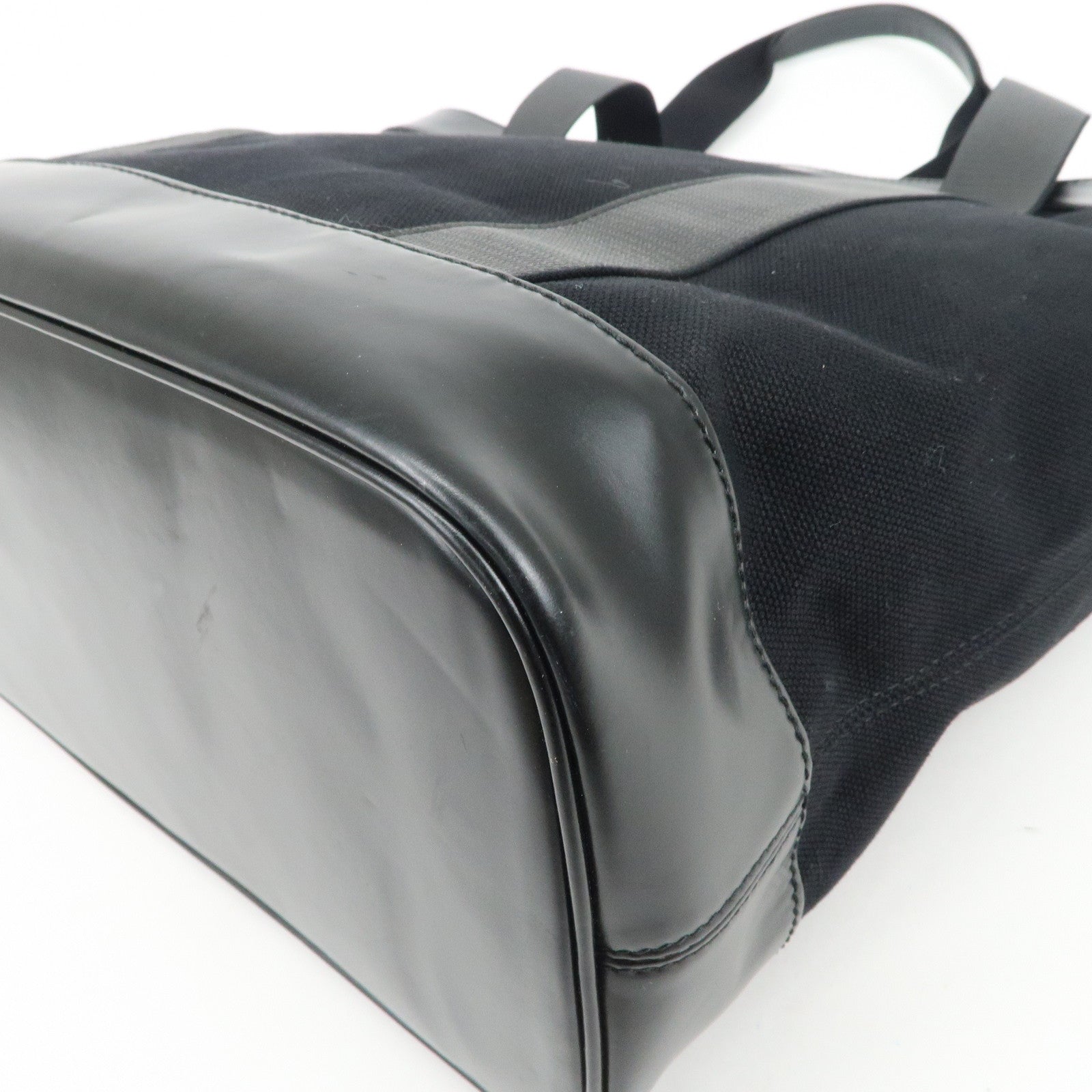 BALENCIAGA NAVY CABAS Canvas Tote Bag Shoulder Bag Black 374767