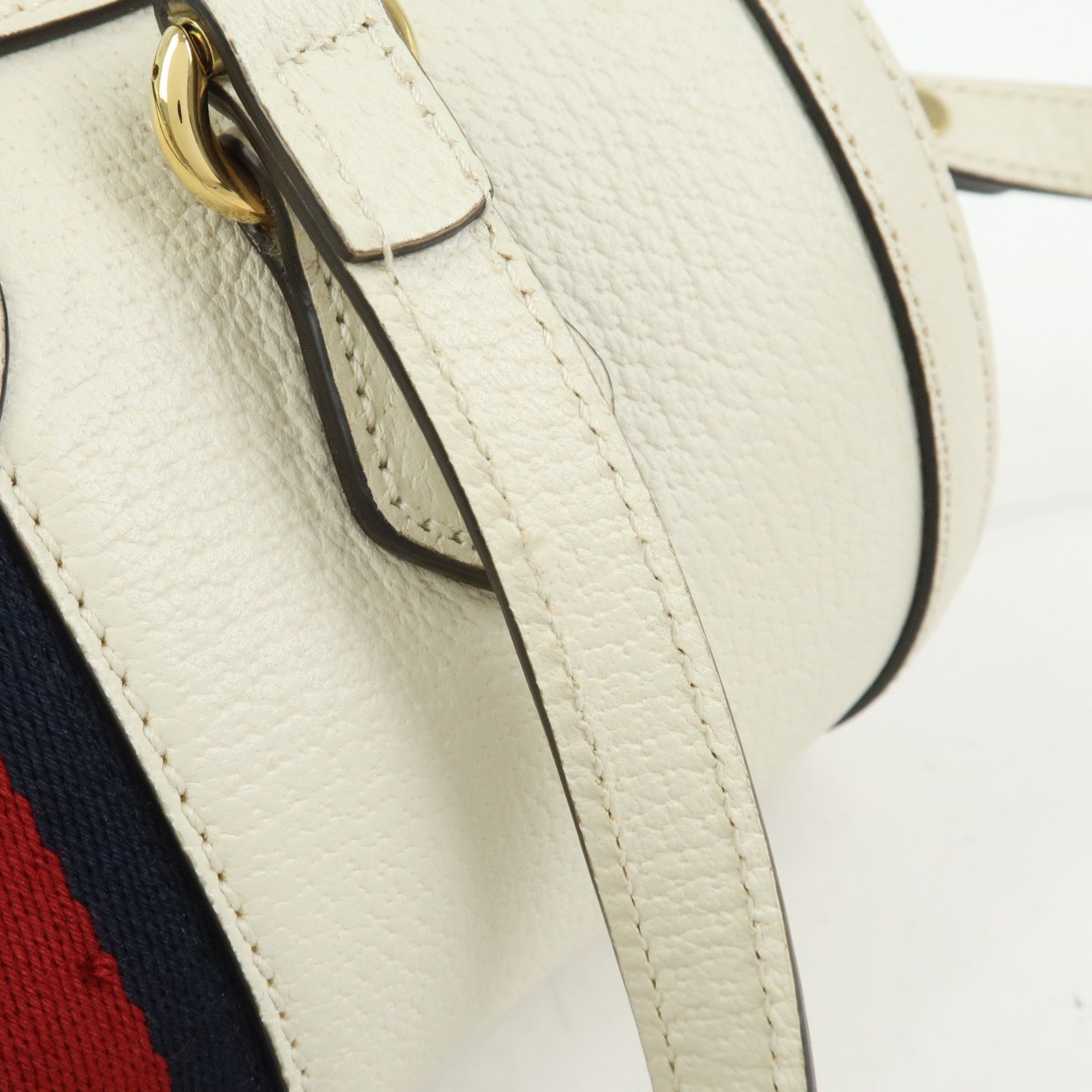 GUCCI Ophidia Sherry Leather 2Way Hand Shoulder Bag White 602577