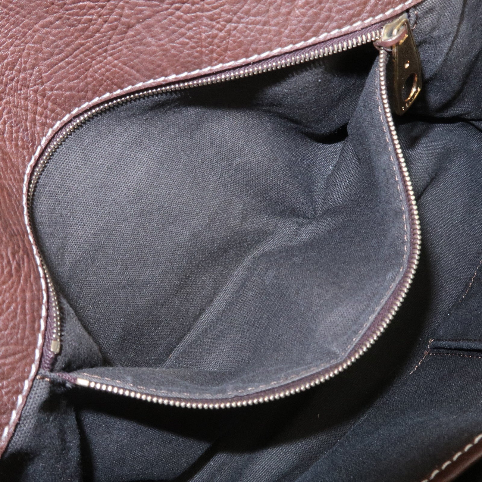 CELINE Macadam Logo Leather Hand Bag Shoulder Bag Brown