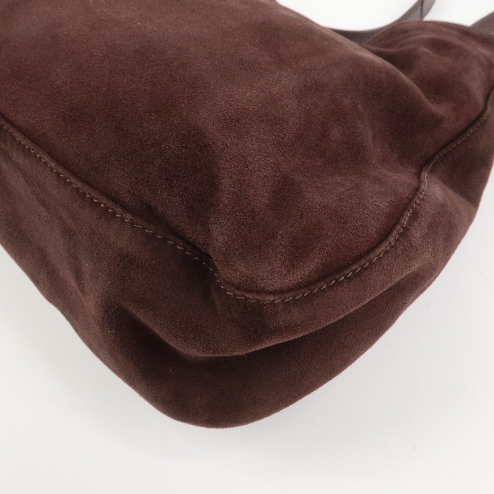 FENDI Suede Leather Shoulder Bag Hand Bag Brown 26327