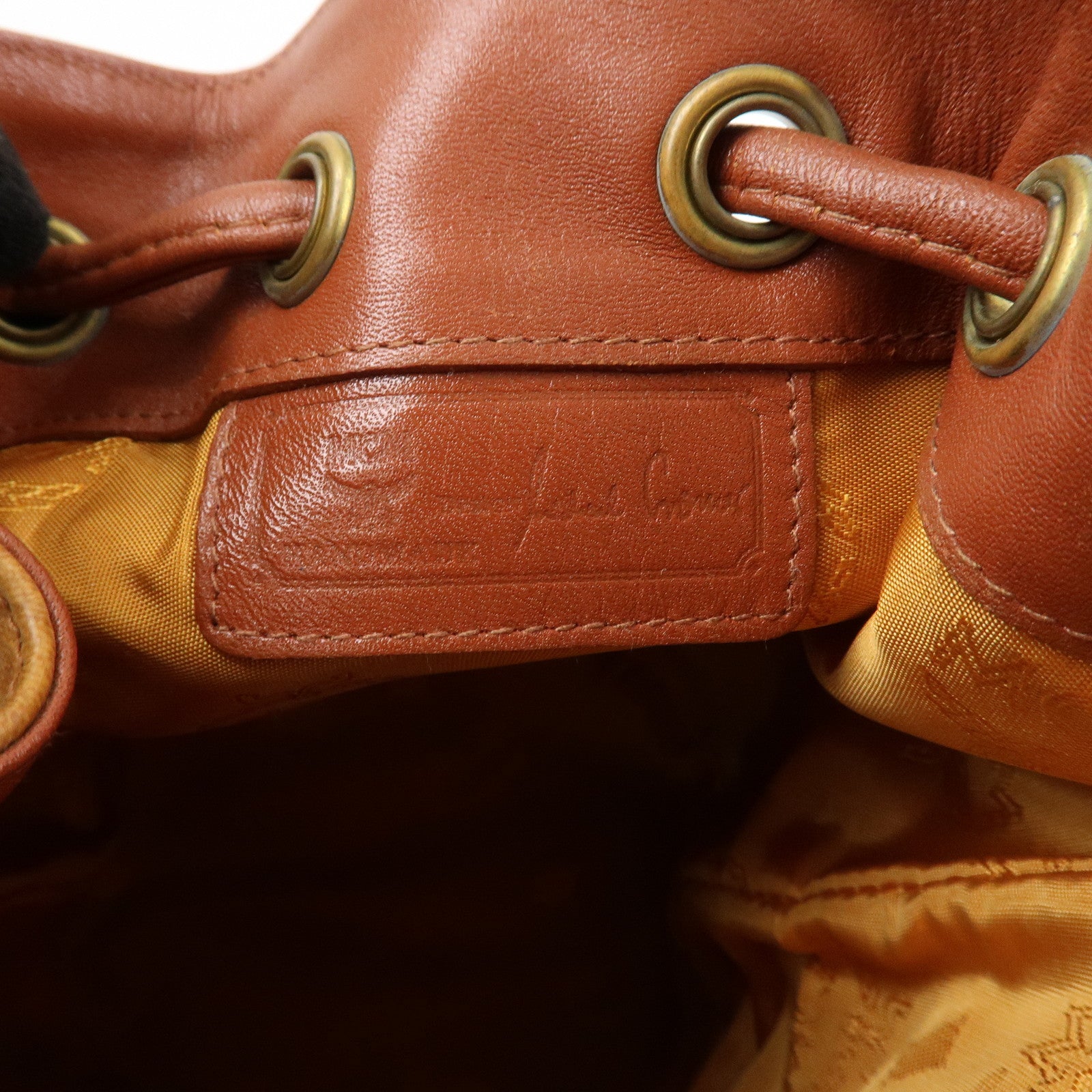 MCM Logo Leather Shoulder Bag Crossbody Bag Brown