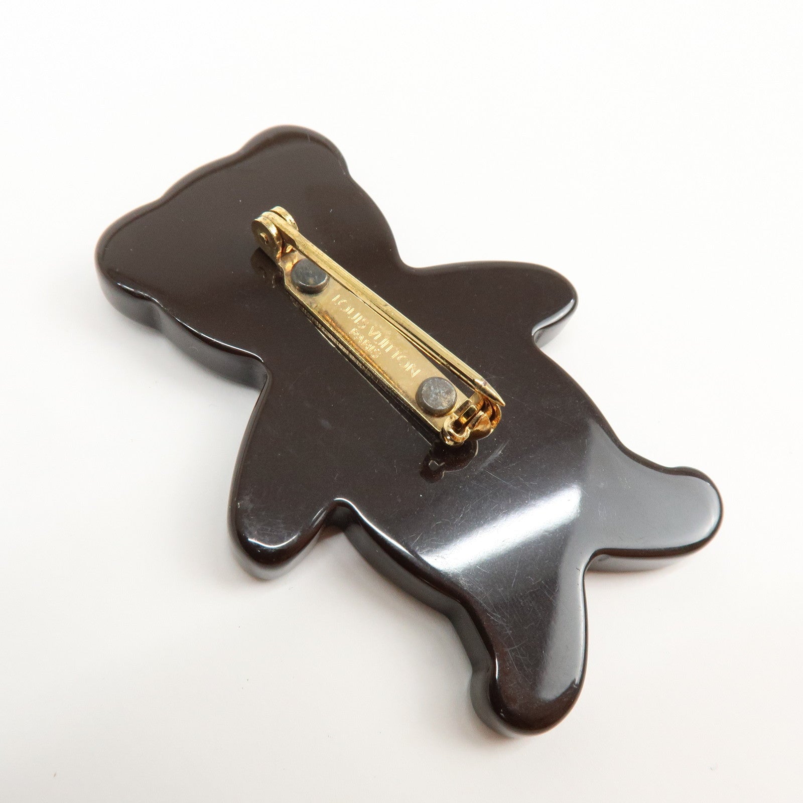 Louis Vuitton Monogram Damier Plastic Brooch Teddy Bear M64939