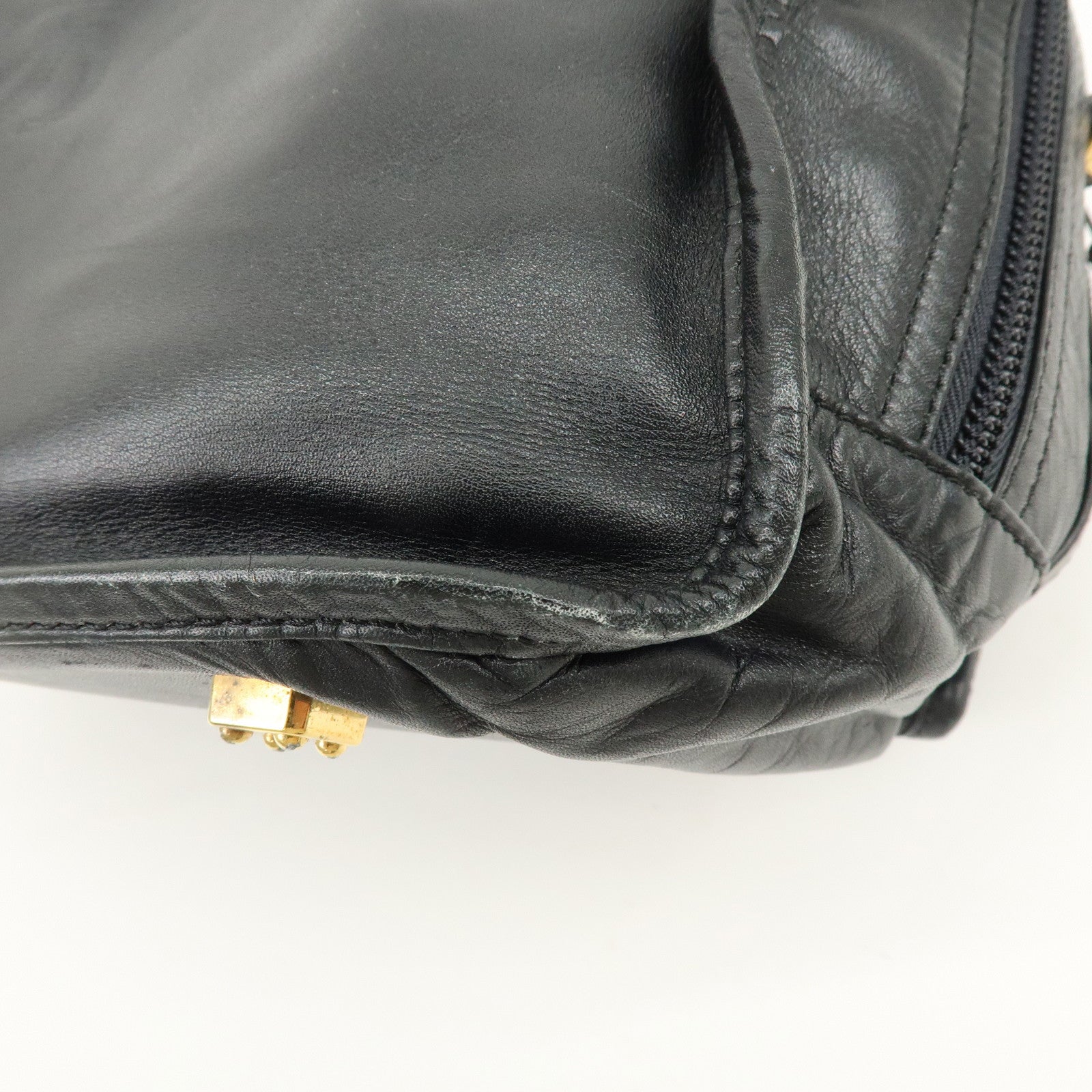 LOEWE Logo Anagram Calf Leather 2Way Hand Shoulder Bag Black