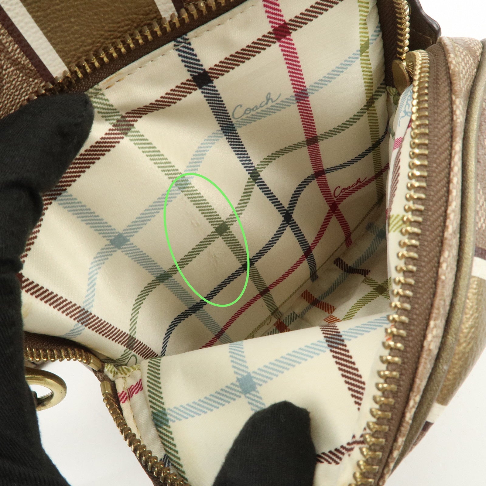 COACH Set of 3 Shoulder Bag Hand Bag Blue Brown