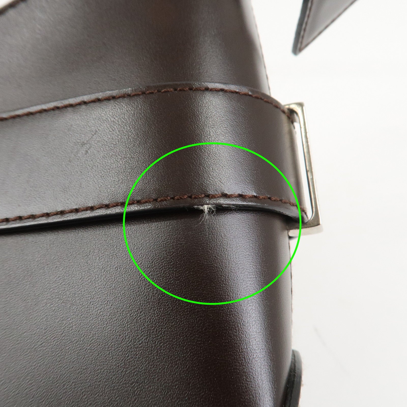 Ferragamo Gancini Leather Shoulder Bag Dark Brown AQ-21 0170