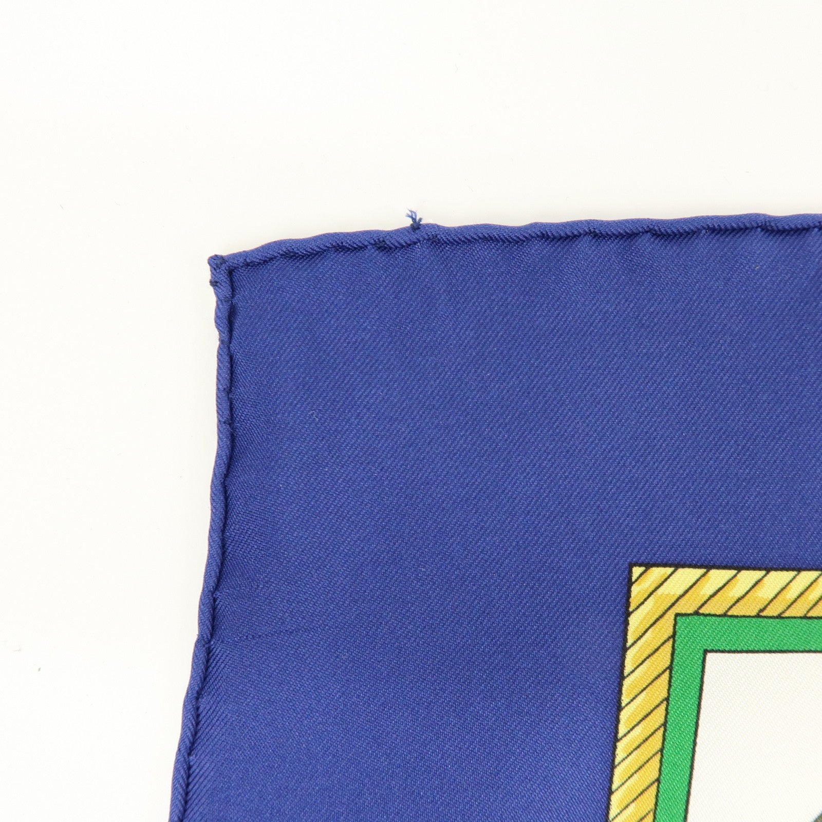 HERMES Carre 90 Silk 100% LES VOITURES A TRANSFORMATION Scarf Blue