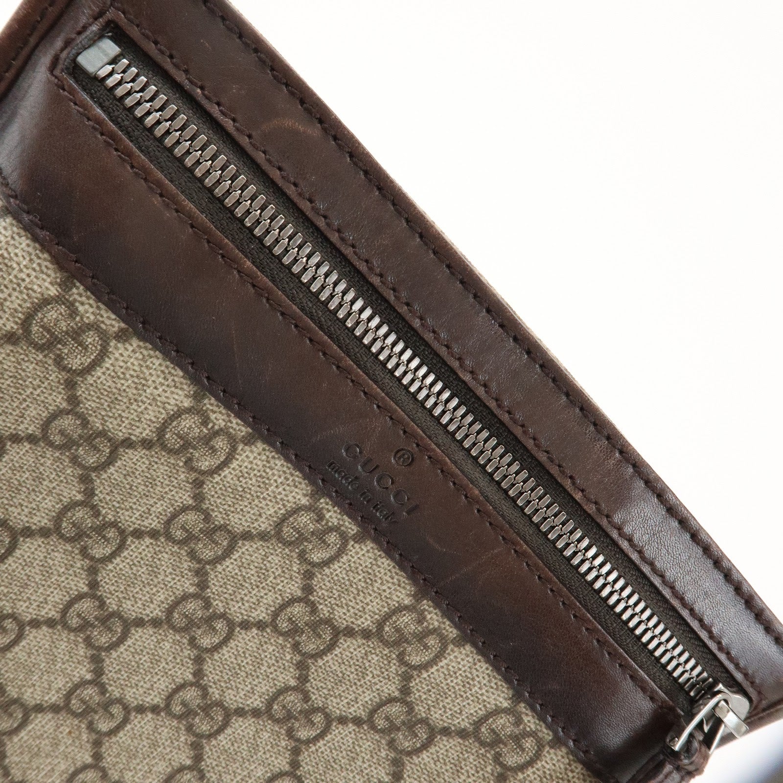 GUCCI GG Supreme PVC Leather Shoulder Crossbody Bag Brown 92562