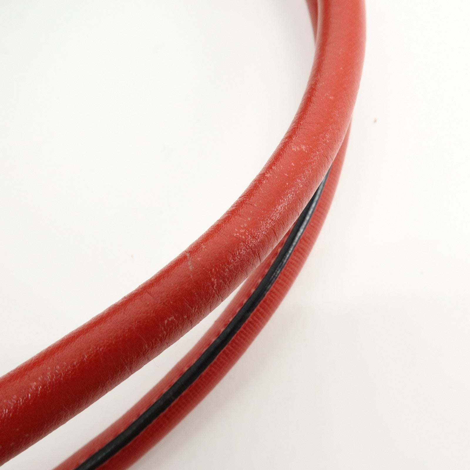 PRADA Triangle Logo Saffiano Leather Shoulder Bag Hand Bag Red