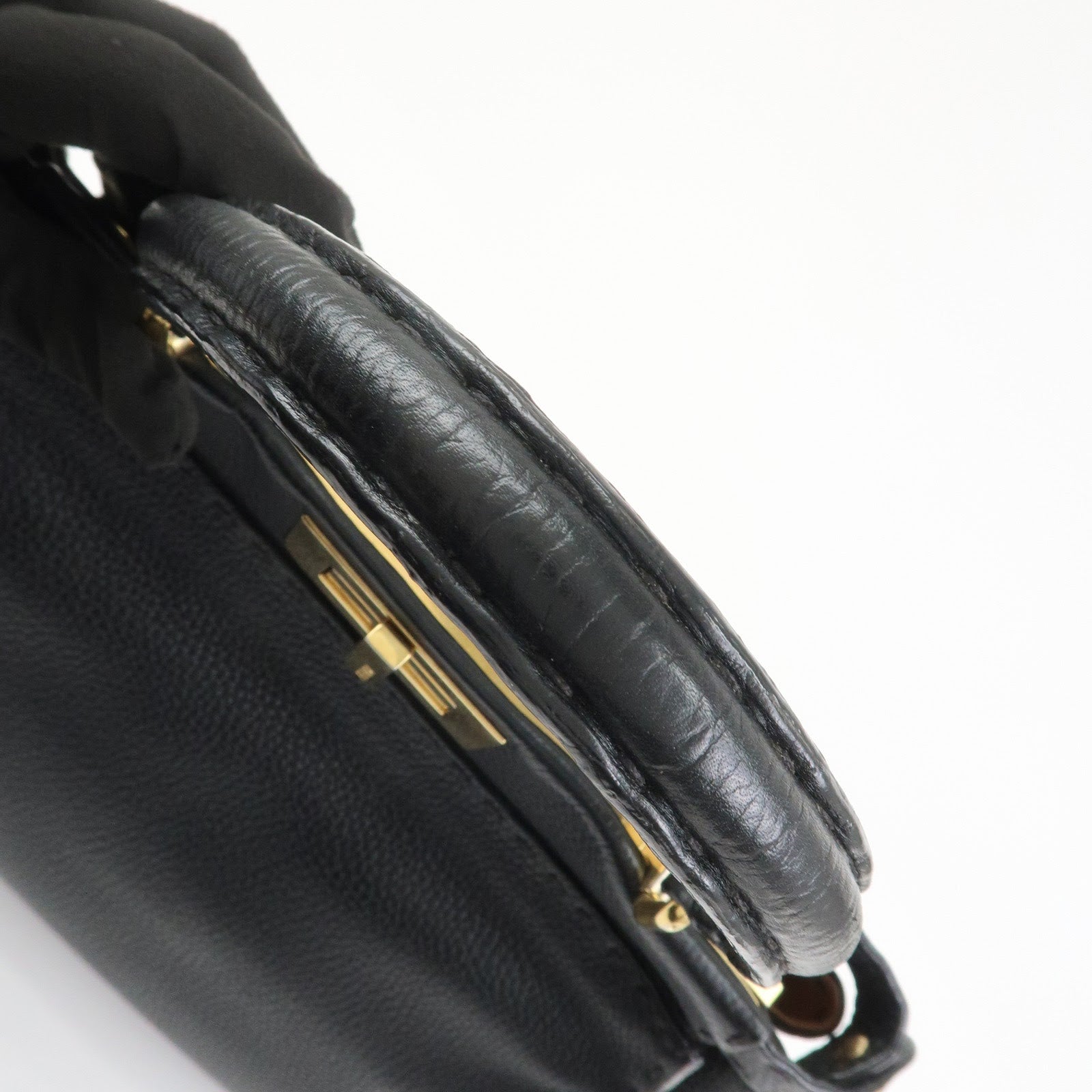 FENDI Selleria Peekaboo Leather 2Way Bag Hand Bag Shoulder Bag