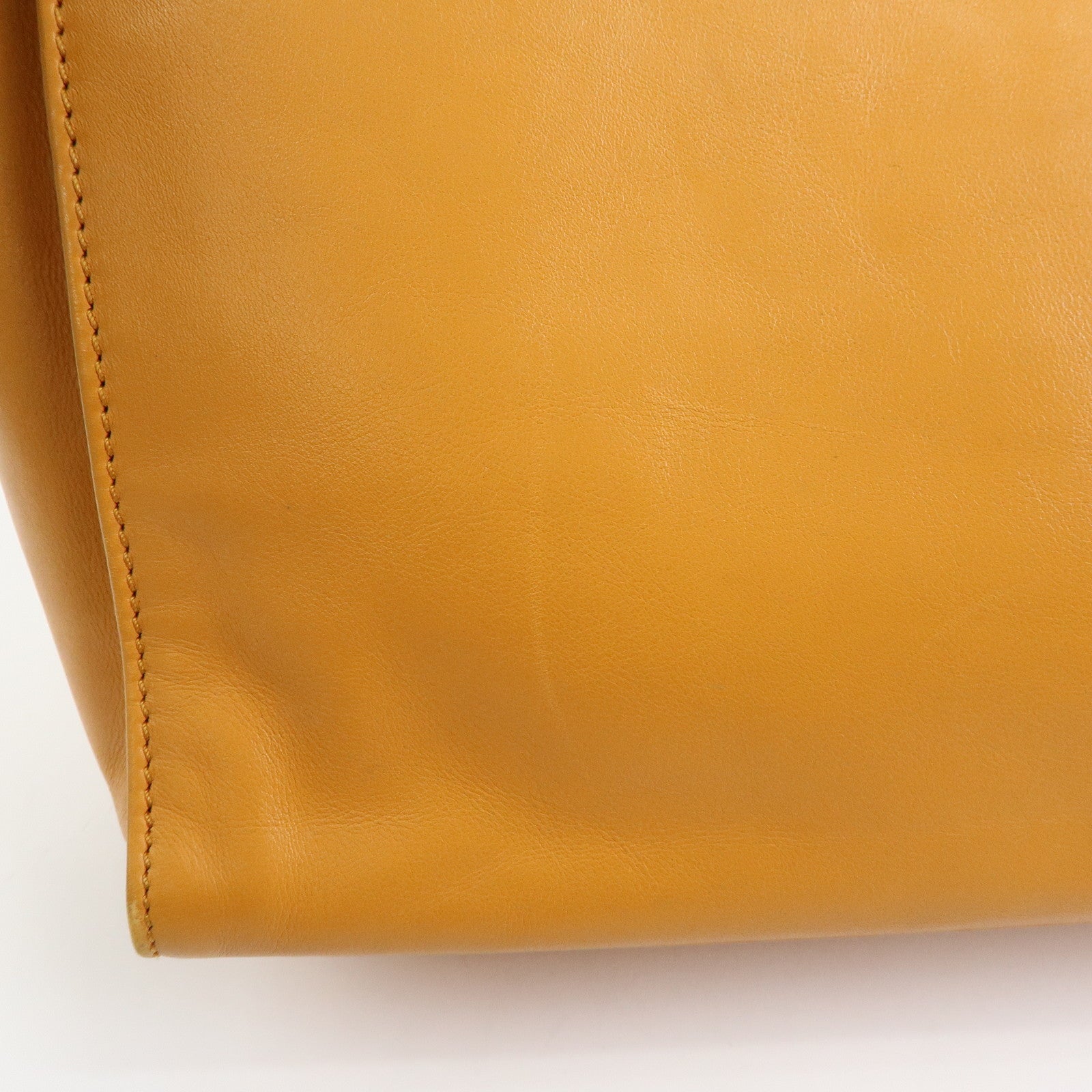 CHANEL COCO Mark Leather Tote Bag Shoulder Bag Orange