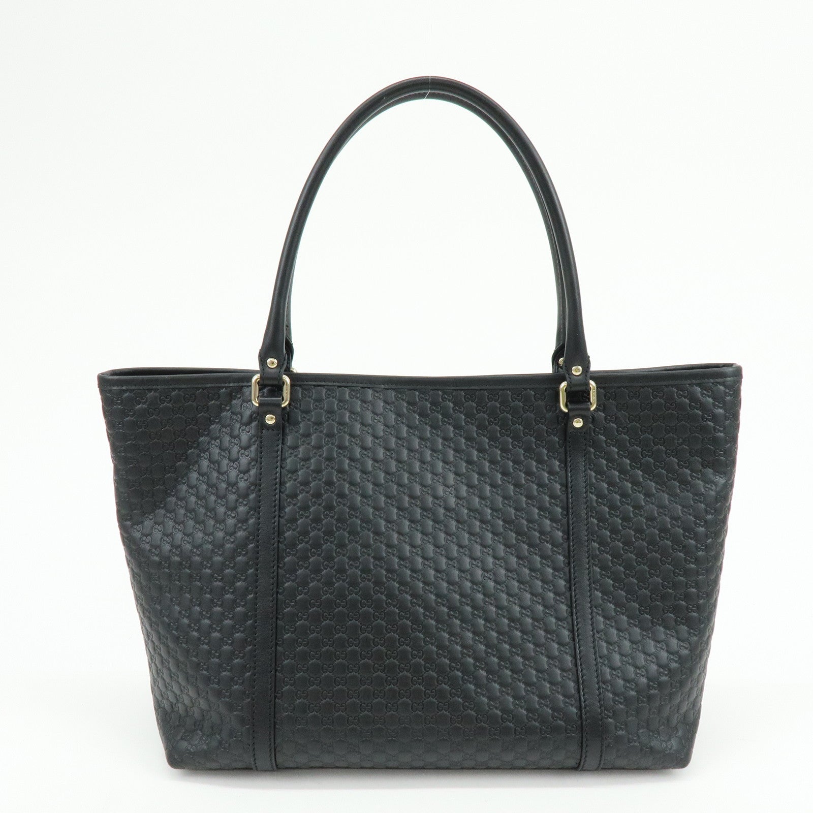 GUCCI Microguccissima Leather Tote Bag Shoulder Bag Black 449647