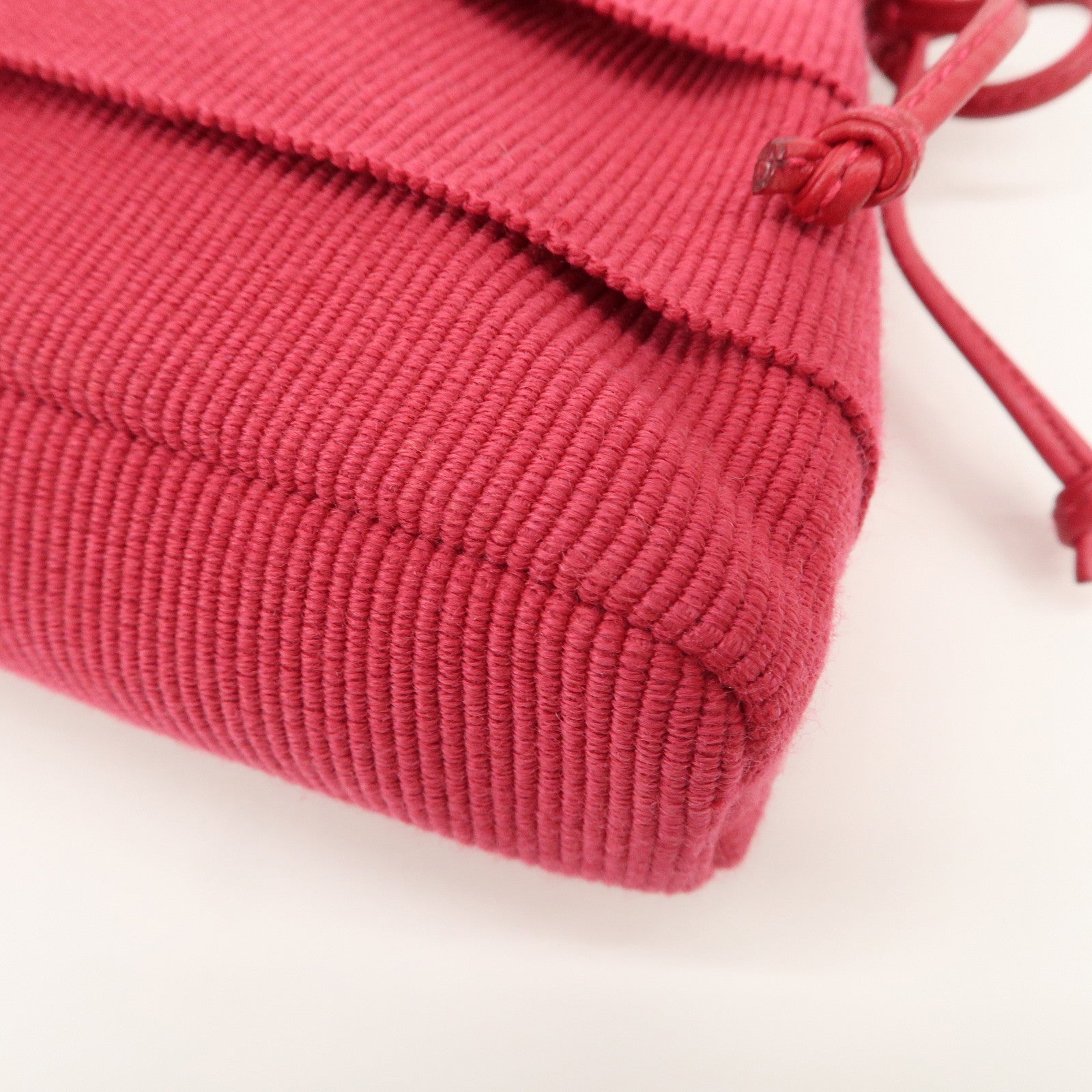 Ferragamo Logo Canvas Leather Shoulder Bag Hand Bag Pink