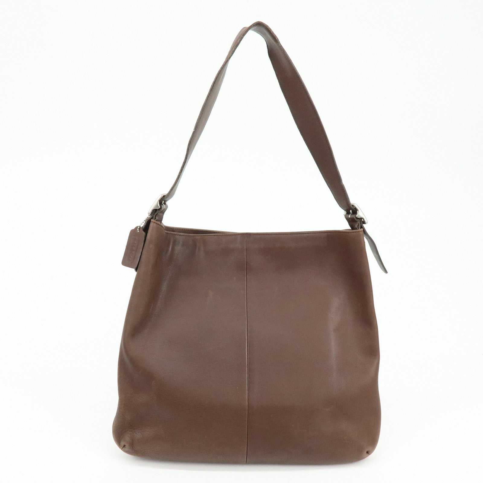 COACH Set of 2 Wool Leather Shoulder Bag Hand Bag Gray Brown