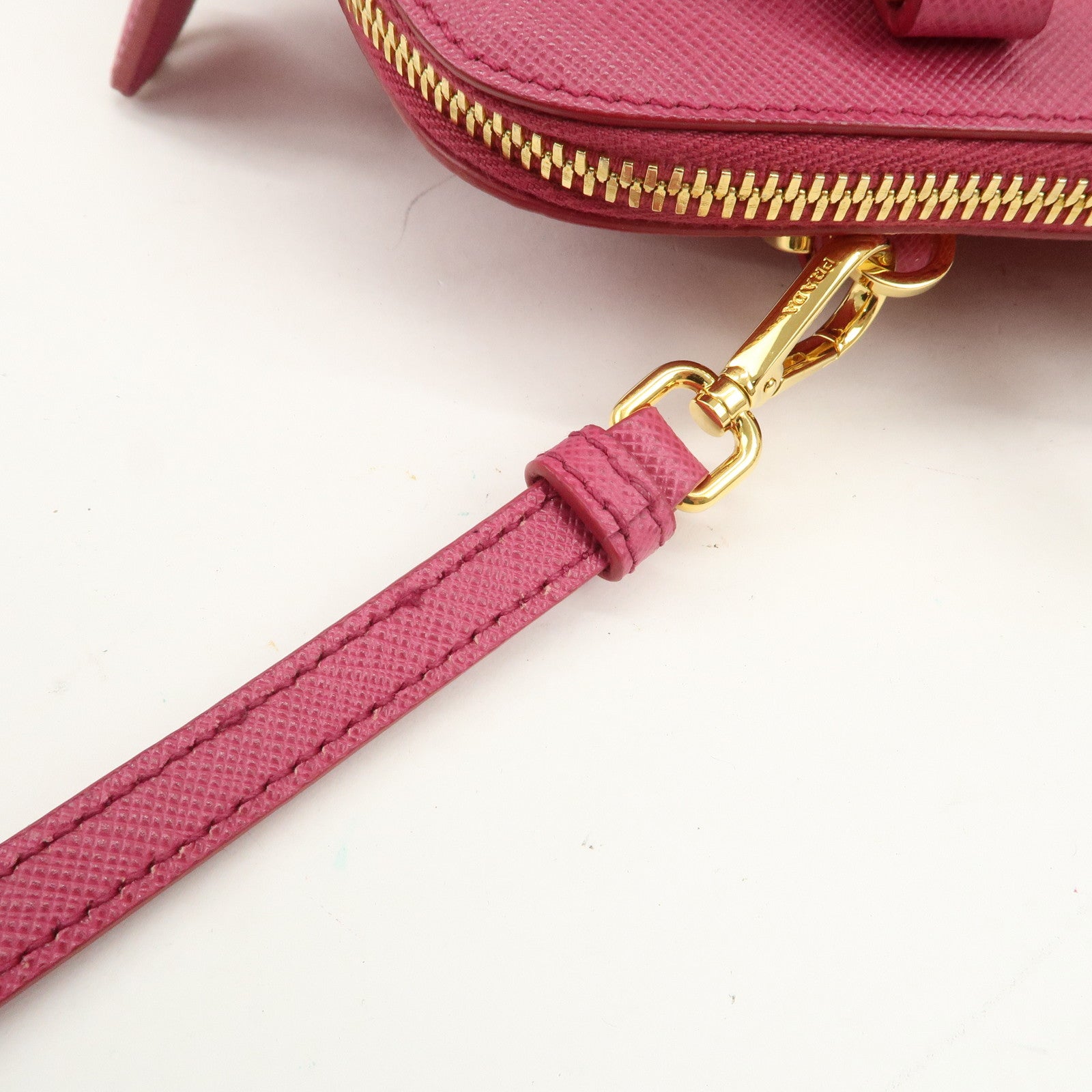 PRADA Saffiano Leather 2Way Hand Bag Shoulder Bag Pink 1BA838