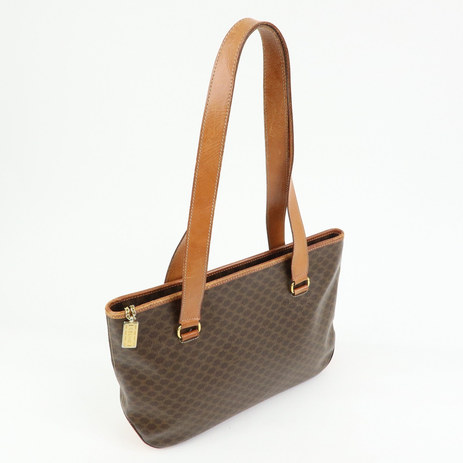 CELINE Macadam PVC Leather Tote Bag Shoulder Bag Brown