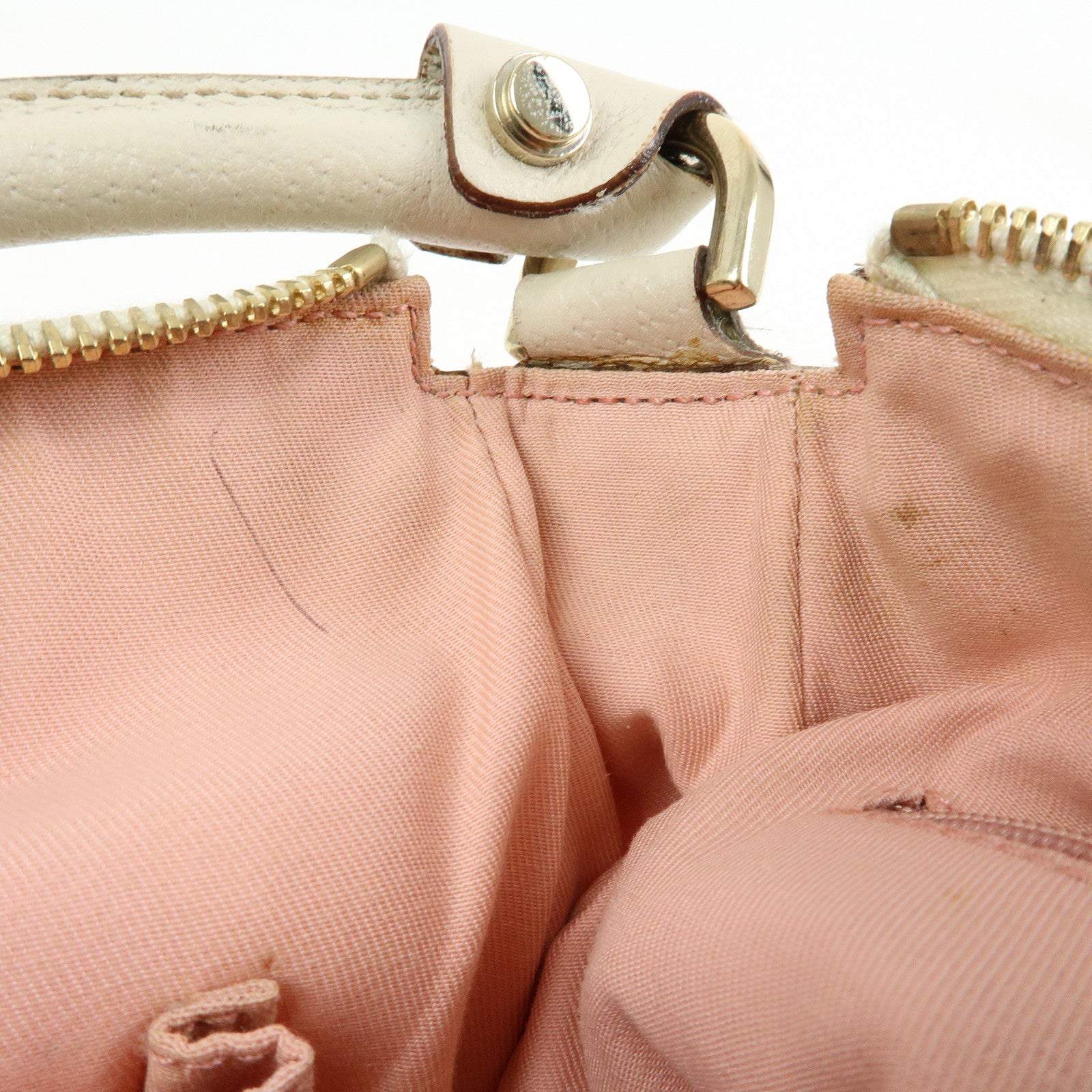 GUCCI GG Canvas Shoulder Bag Hand Bag Pink White 146244