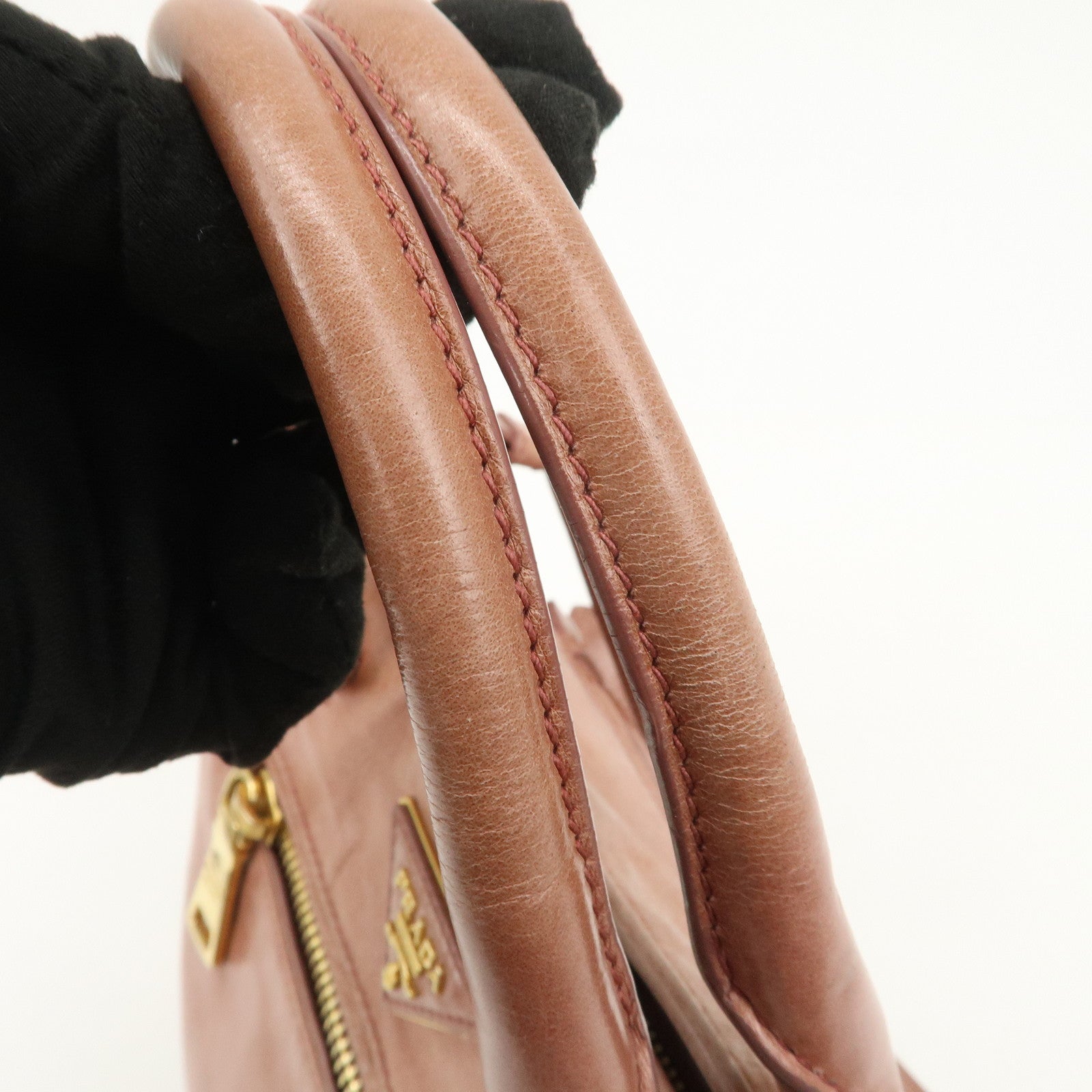 PRADA Triangle Logo Leather 2Way Shoulder Bag Hand Bag Pink BN1921