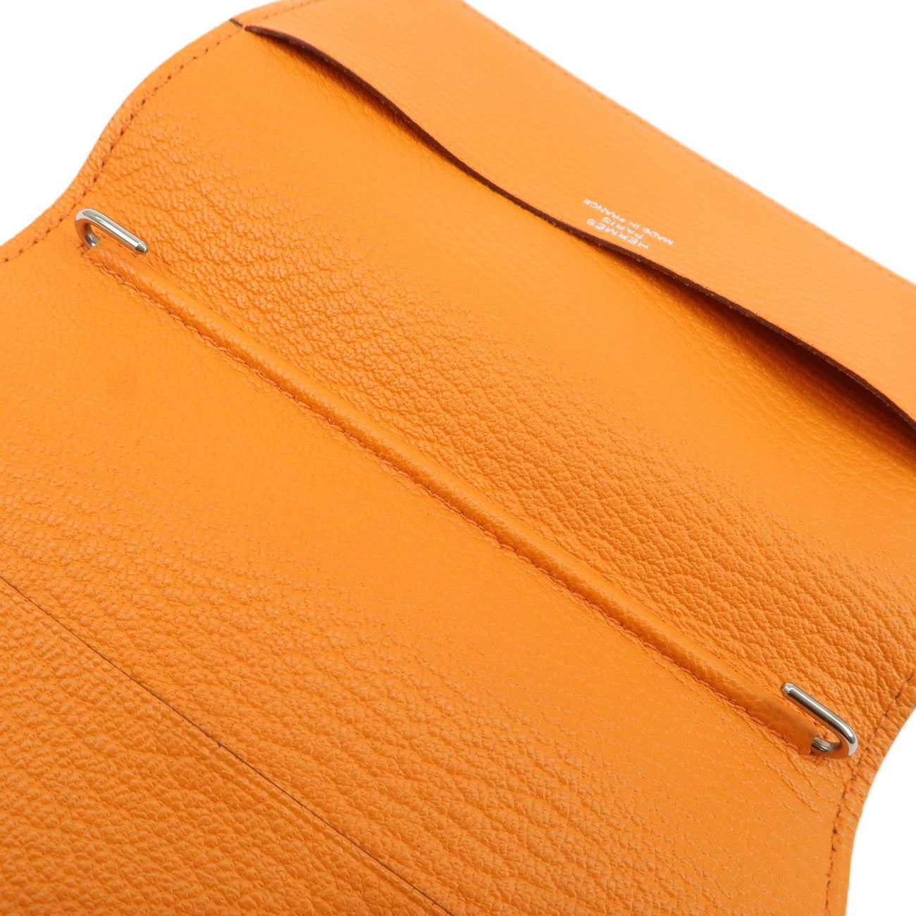 HERMES Leather N Stamped Agenda Mini Planner Cover Orange