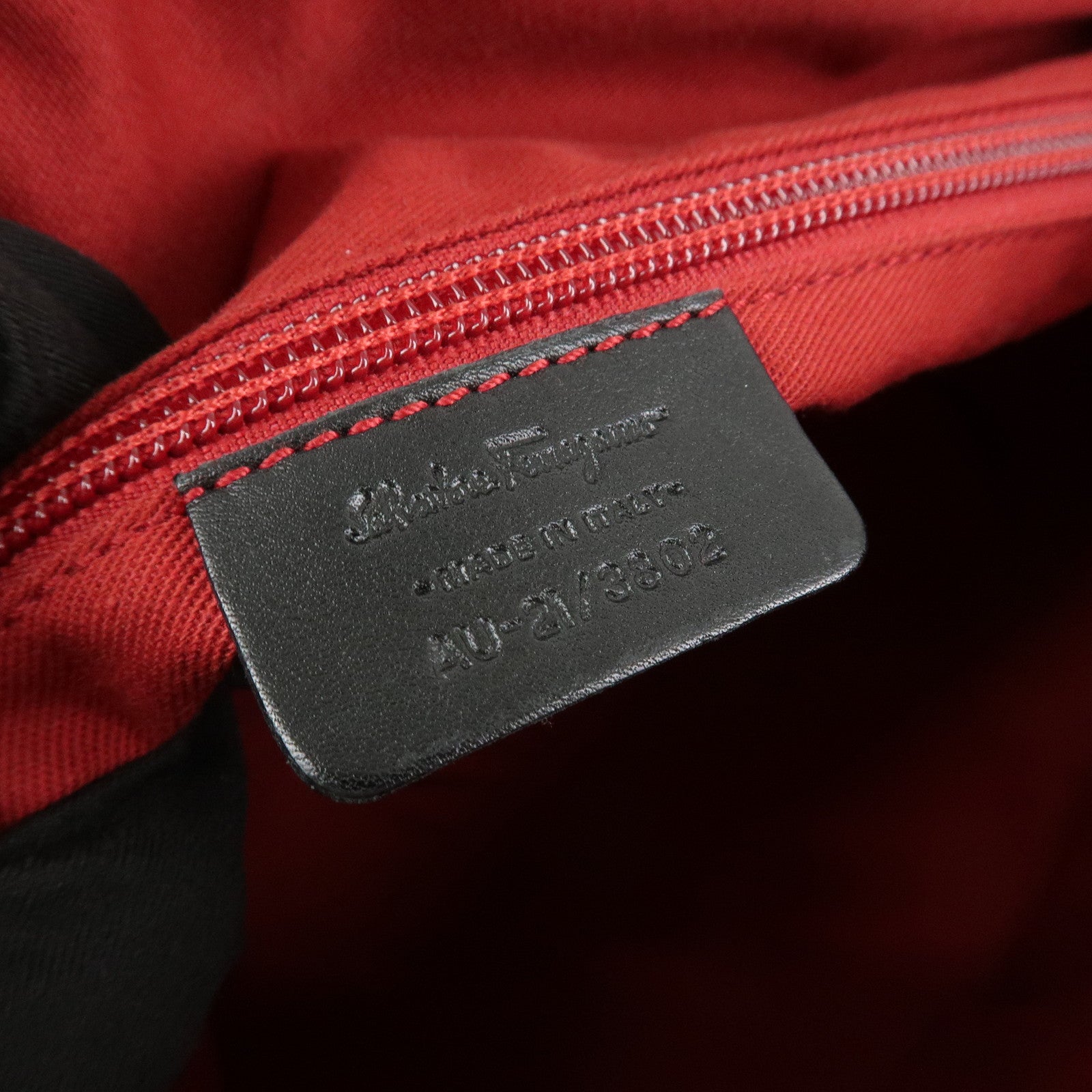 Ferragamo Gancini Suede Nylon Leather Shoulder Bag Hand Bag Black