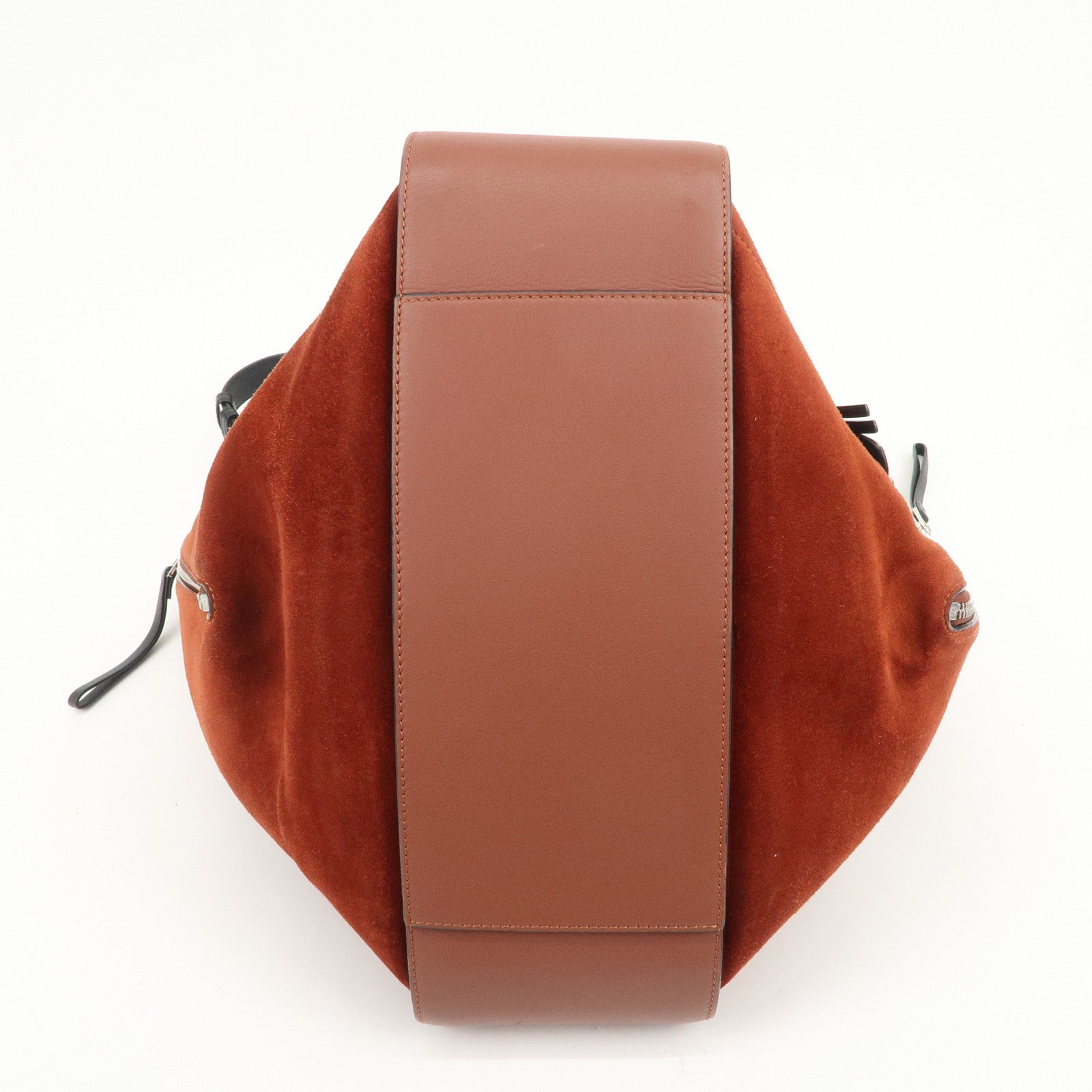 LOEWE Anagram Leather Suede Hammock Large 2Way Shoulder Bag Brown