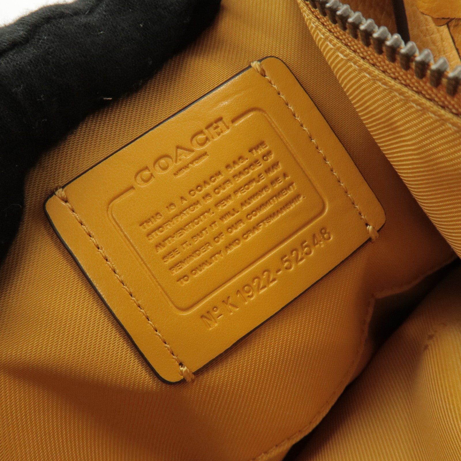 COACH Logo Leather 2Way Bag Shoulder Bag Hand Bag Yellow