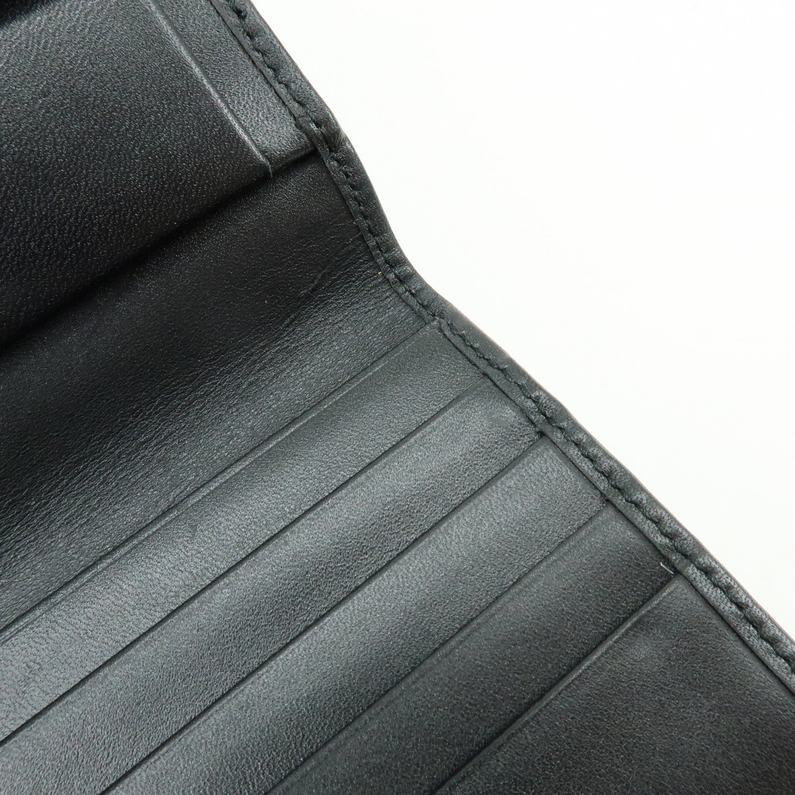 GUCCI GG Canvas Leather Long Wallet Green Black 257303