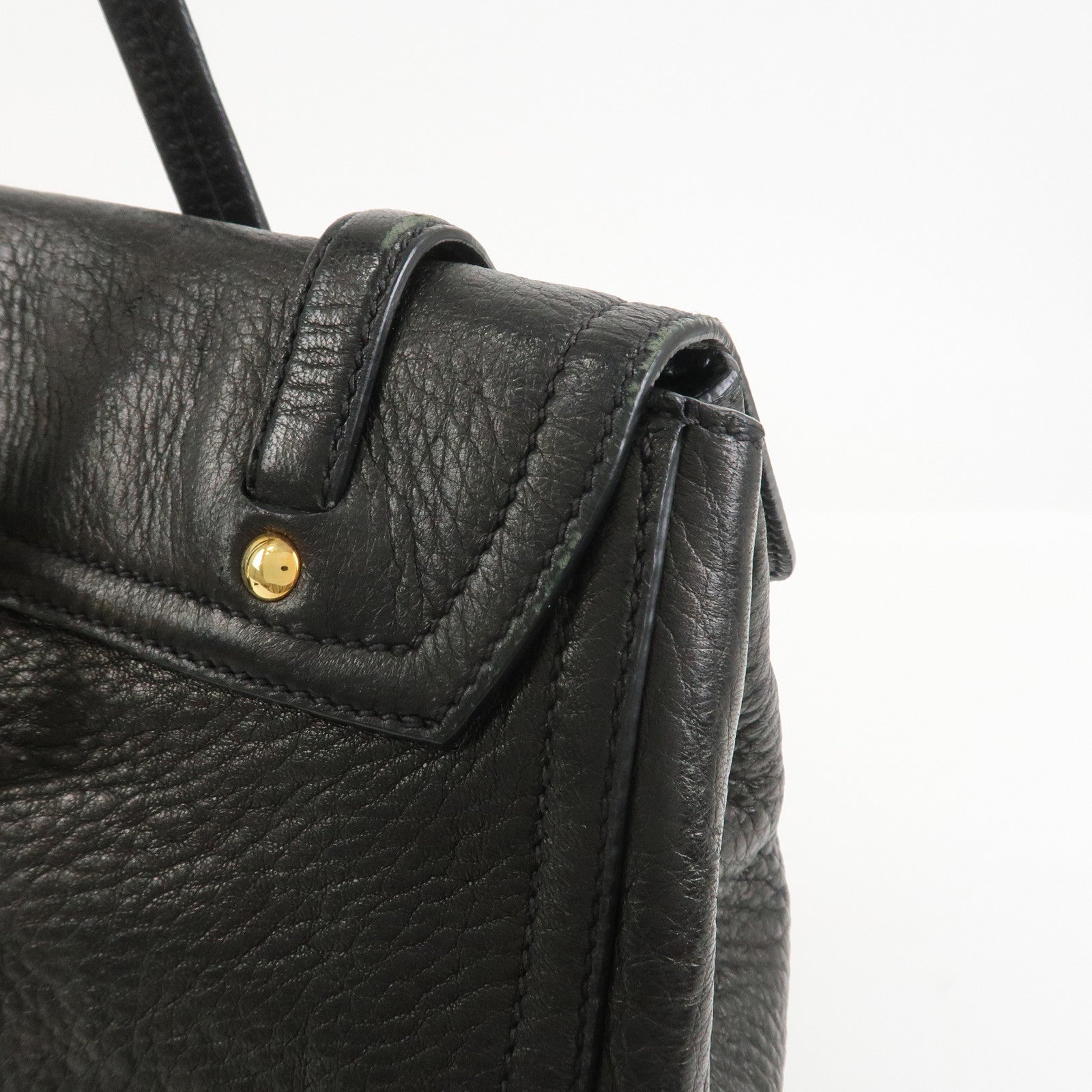 MIU MIU Leather Tote Bag Shoulder Bag Black