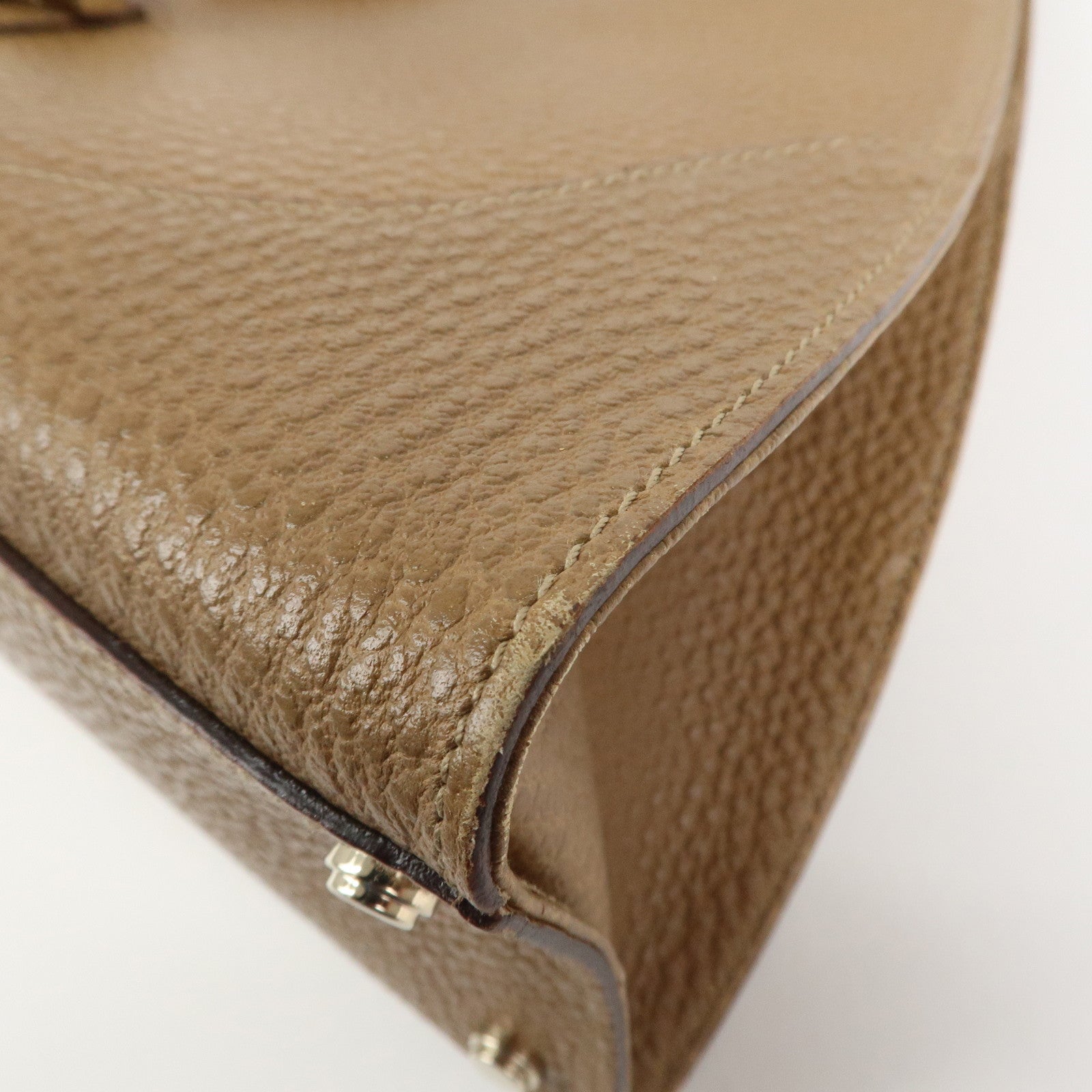 GUCCI Leather Shoulder Bag Hand Bag Brown 130995