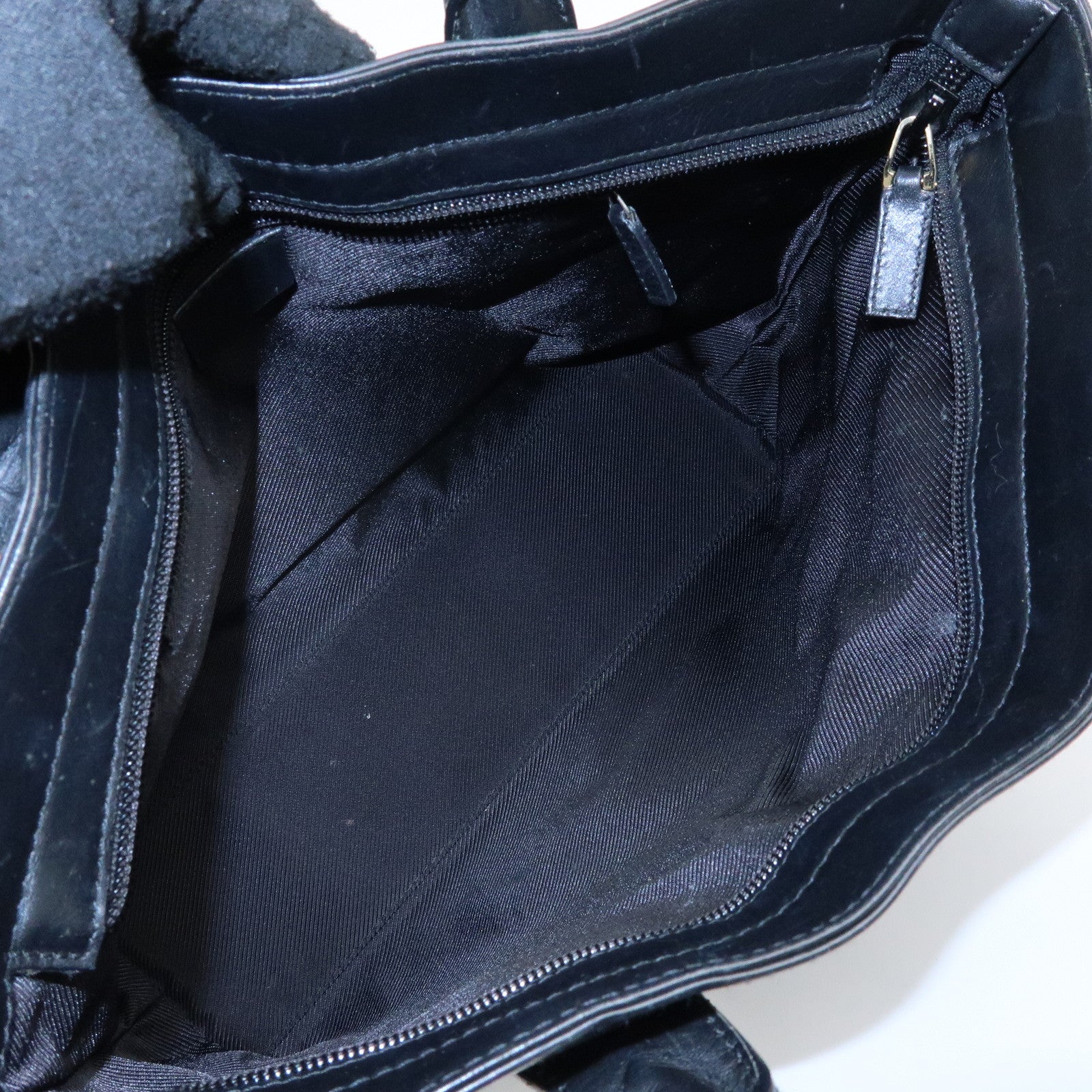 GUCCI GG Canvas Leather Tote Bag Shoulder Bag Black 002.1119