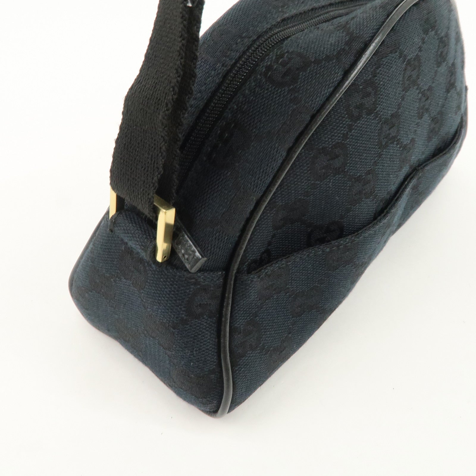 GUCCI GG Monogram Half Moon Shoulder Bag Hand Bag Black 90781