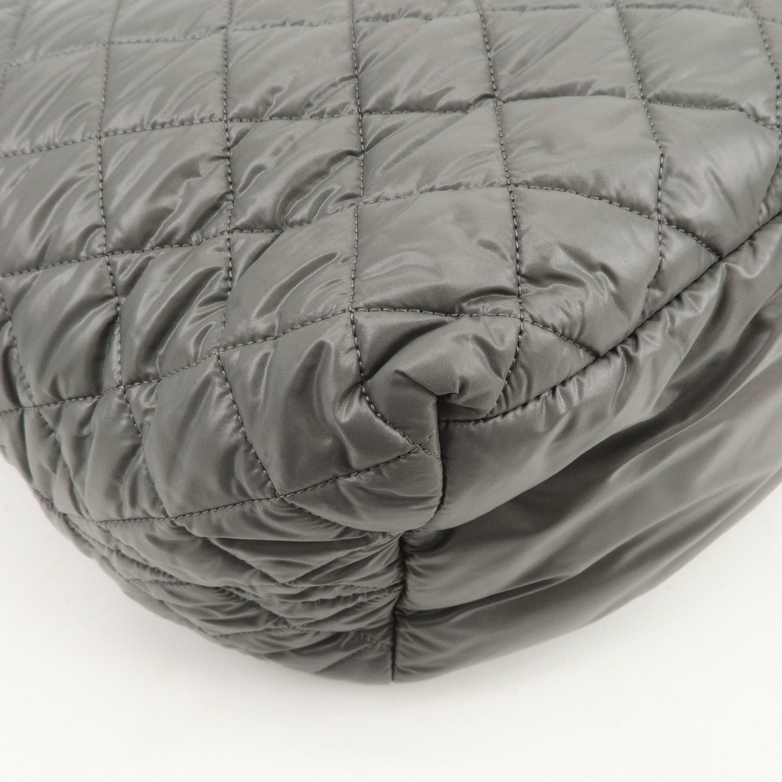 CHANEL COCO Cocoon Nylon Leather Medium Tote Bag Hand Bag A48611