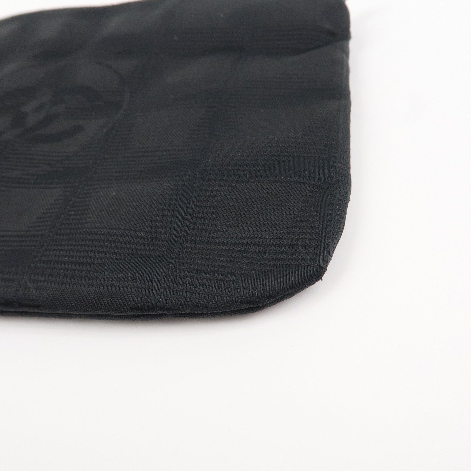 CHANEL Sports Line Nylon Leather Small Pouch Cosmetic Pouch Black