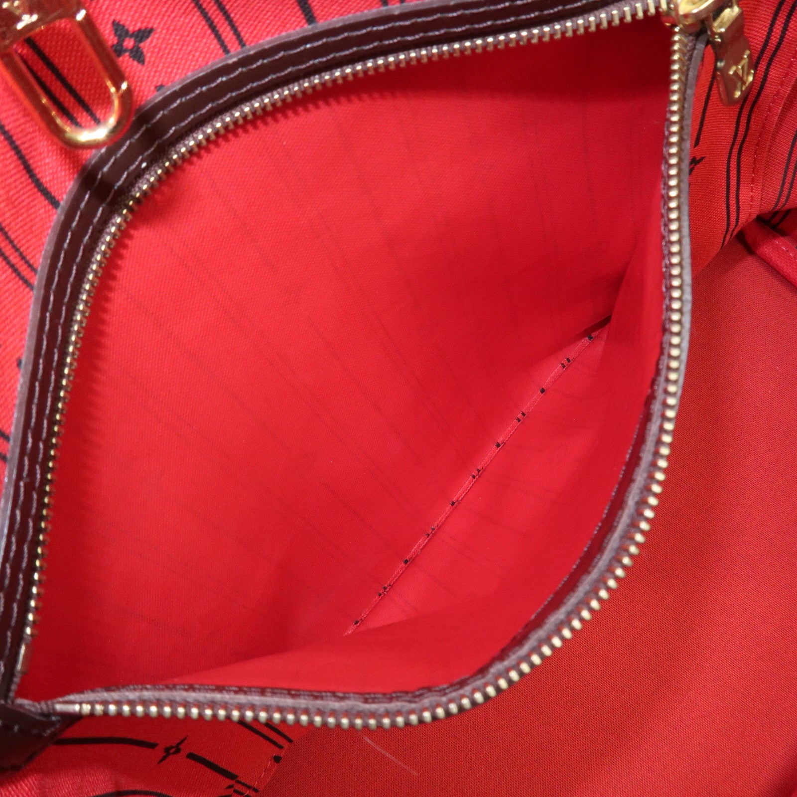 Louis Vuitton Damier Ebene Neverfull MM Tote Bag Cerise N41358