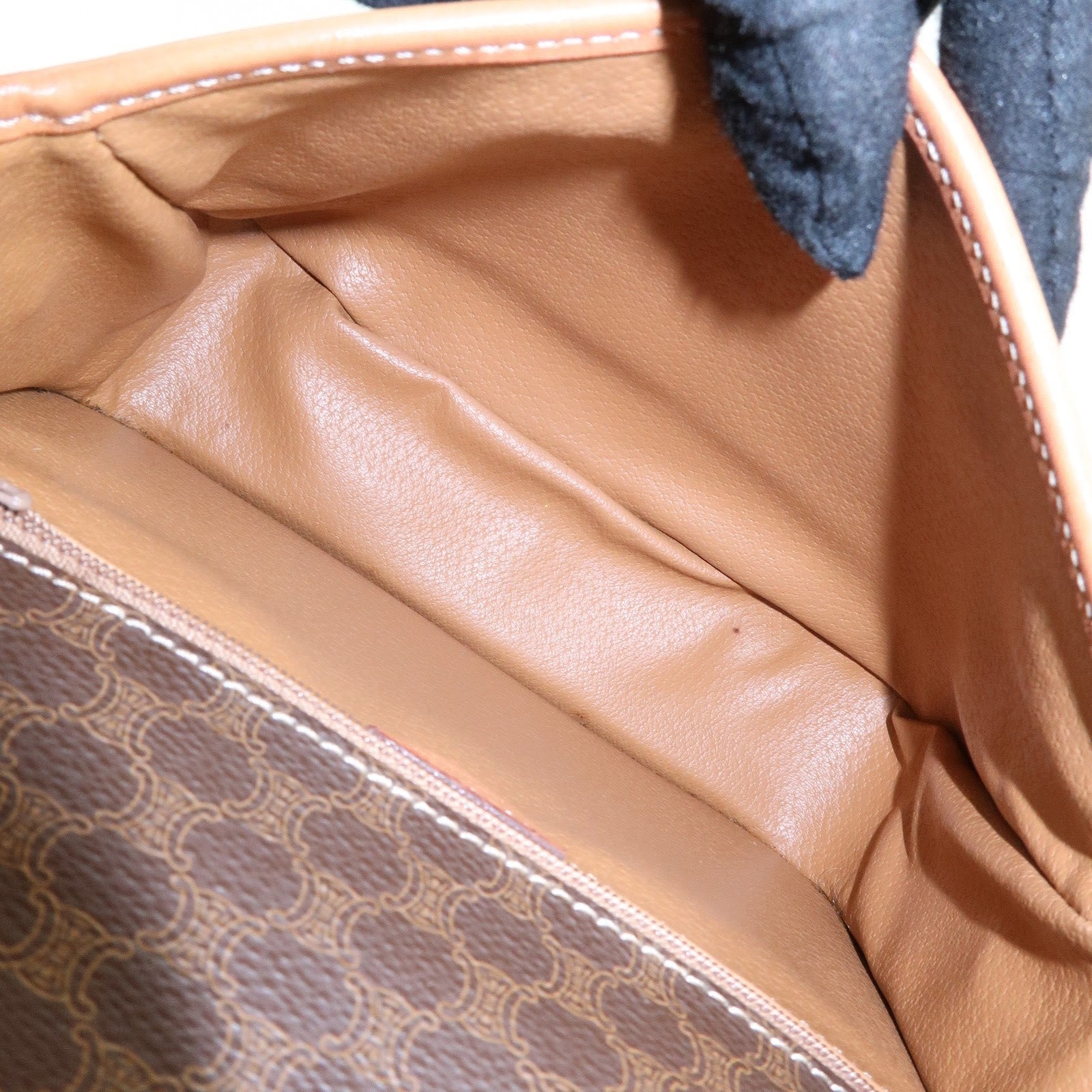 CELINE Trio PVC Leather Shoulder Bag Crossbody Bag Brown