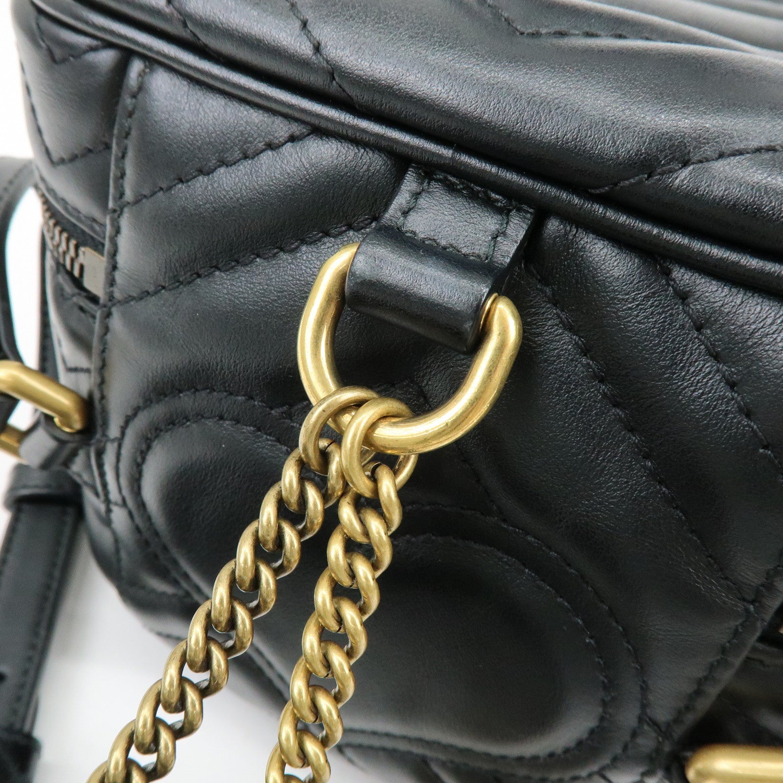 GUCCI GG Marmont Leather Backpack Rucksack Black 598594